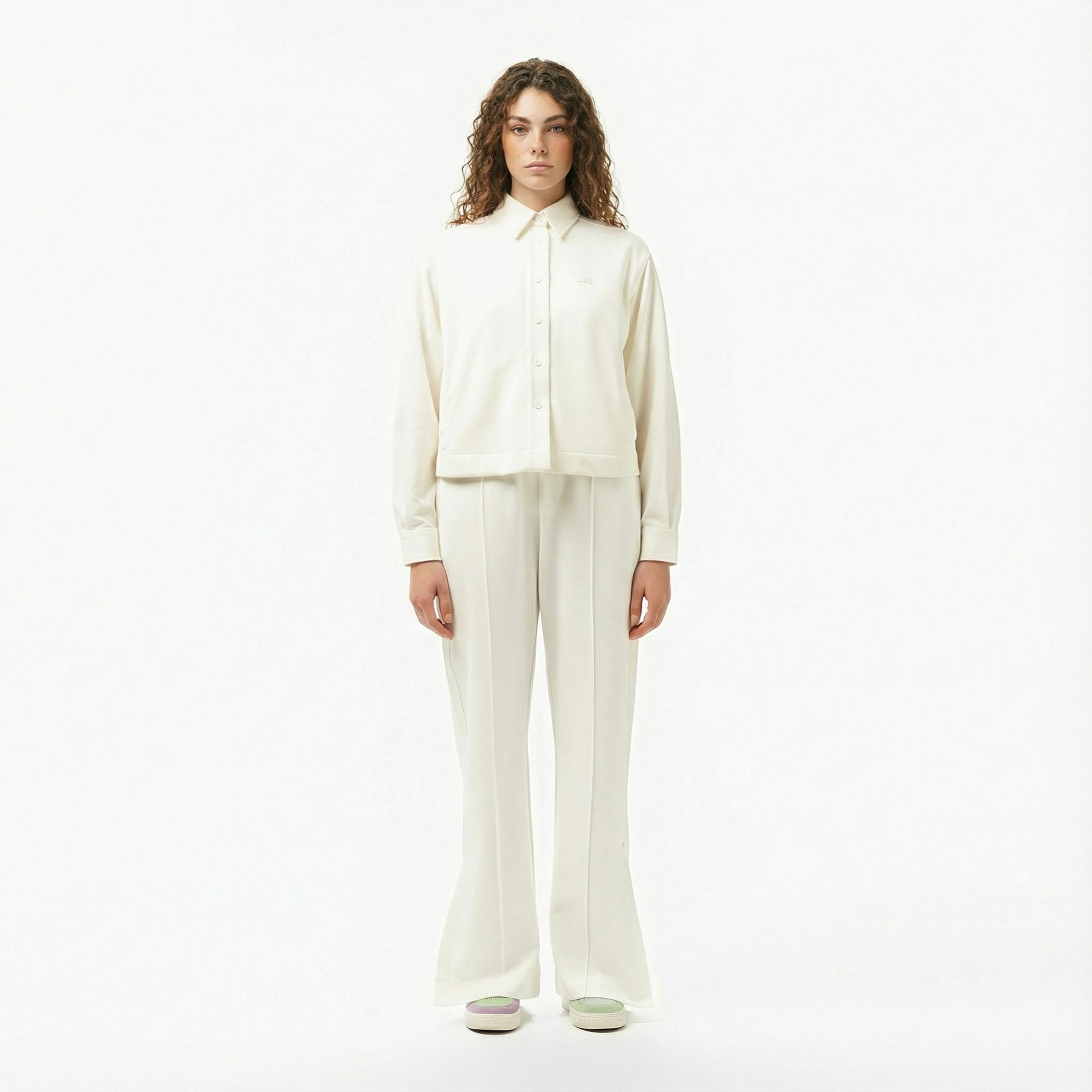 Lacoste Kadın Regular Fit Beyaz Gömlek