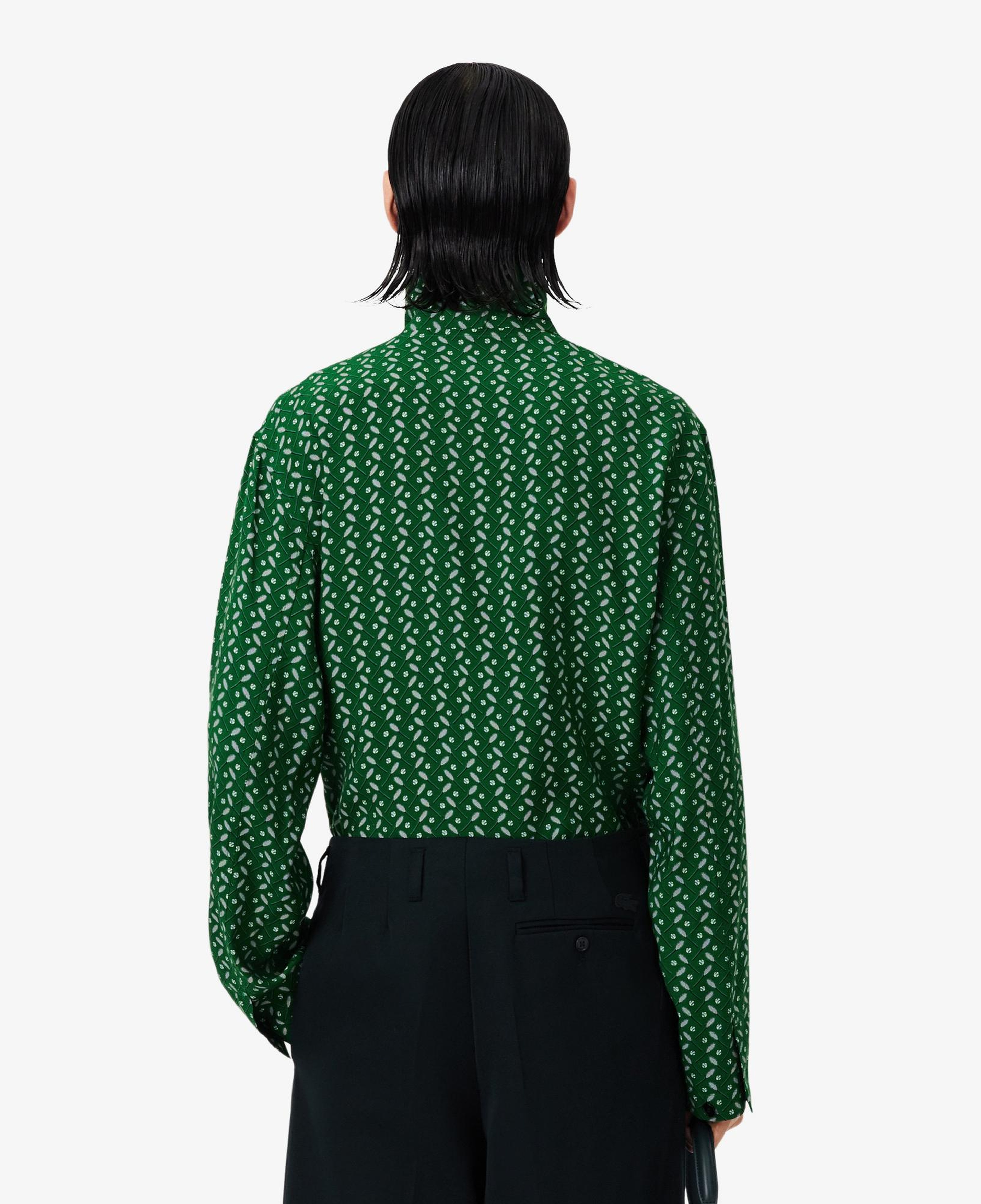 Lacoste Runway Erkek Regular Fit Dik Yaka Desenli Yeşil Ceket