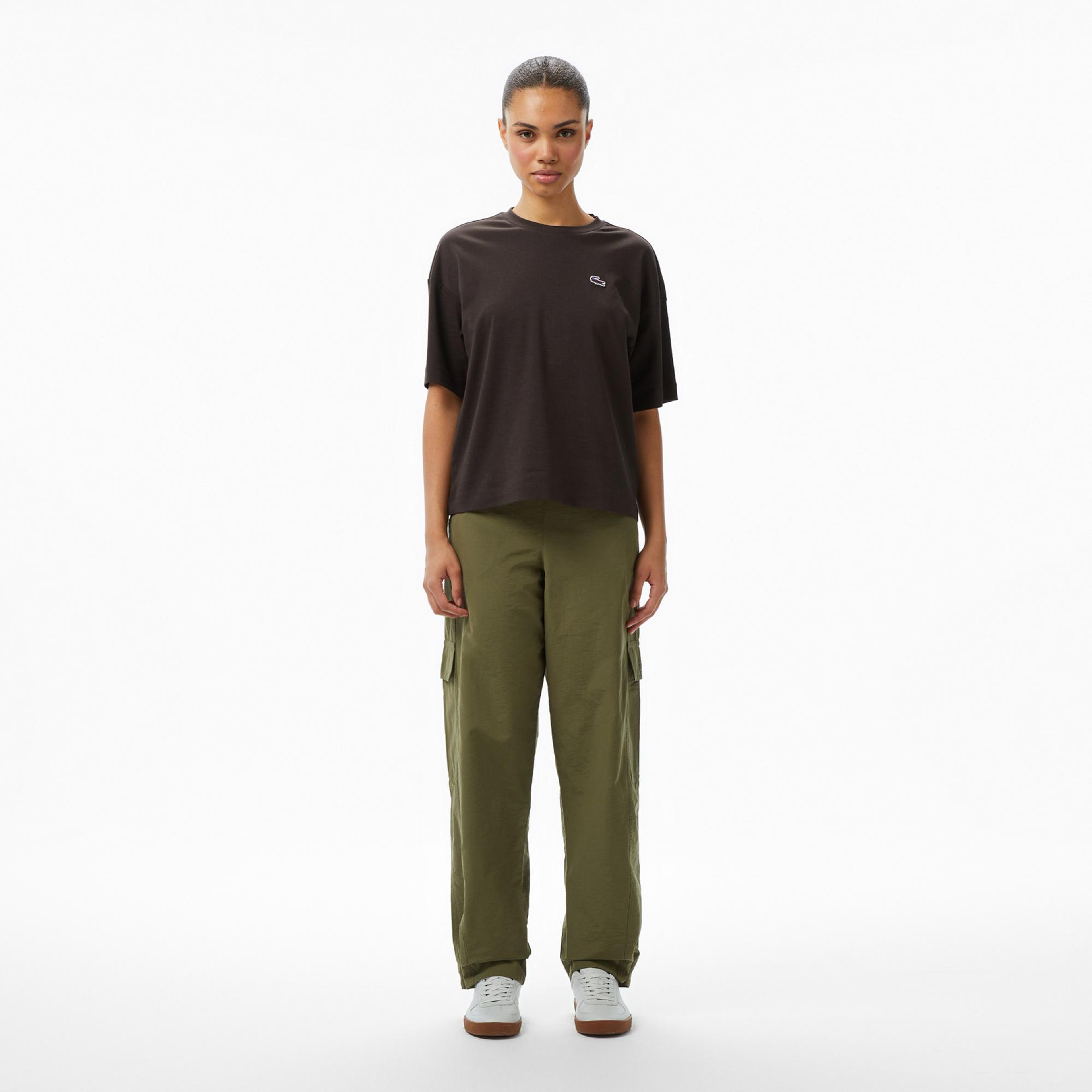 Lacoste Kadın Oversize Fit Haki Pantolon