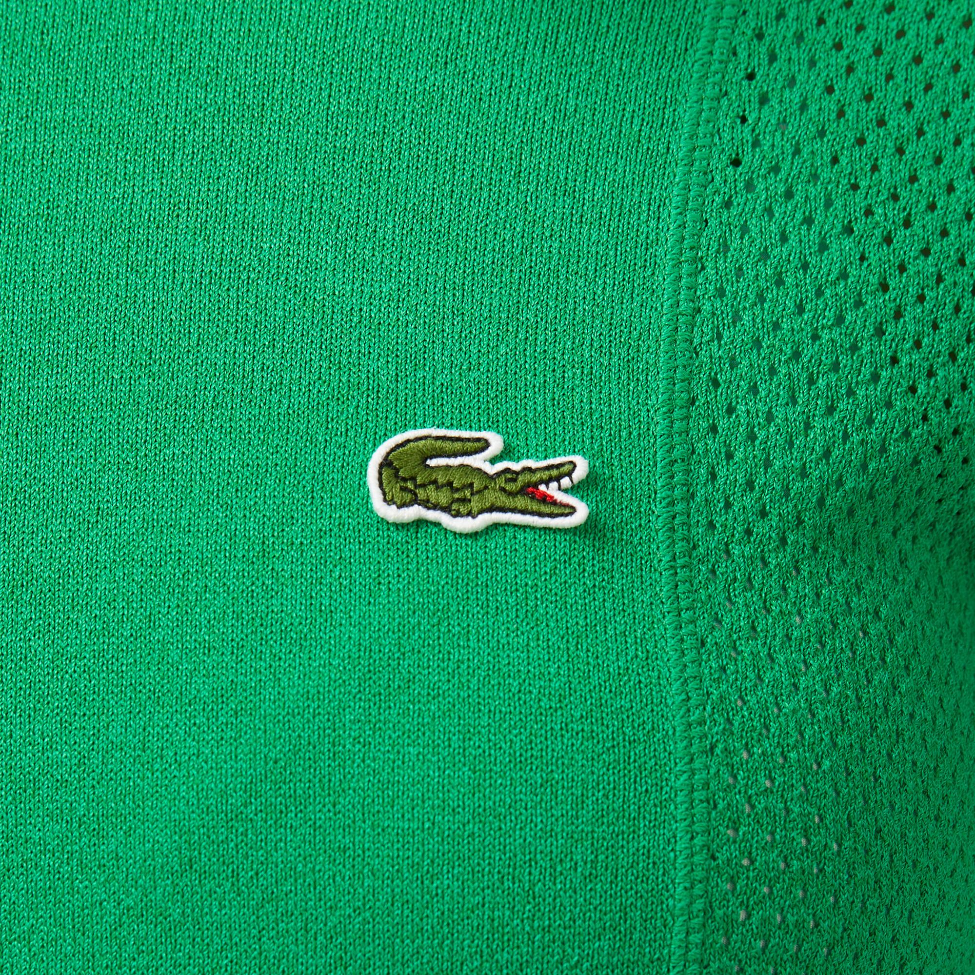 Lacoste Kadın Regular Fit Bisiklet Yaka Yeşil Triko