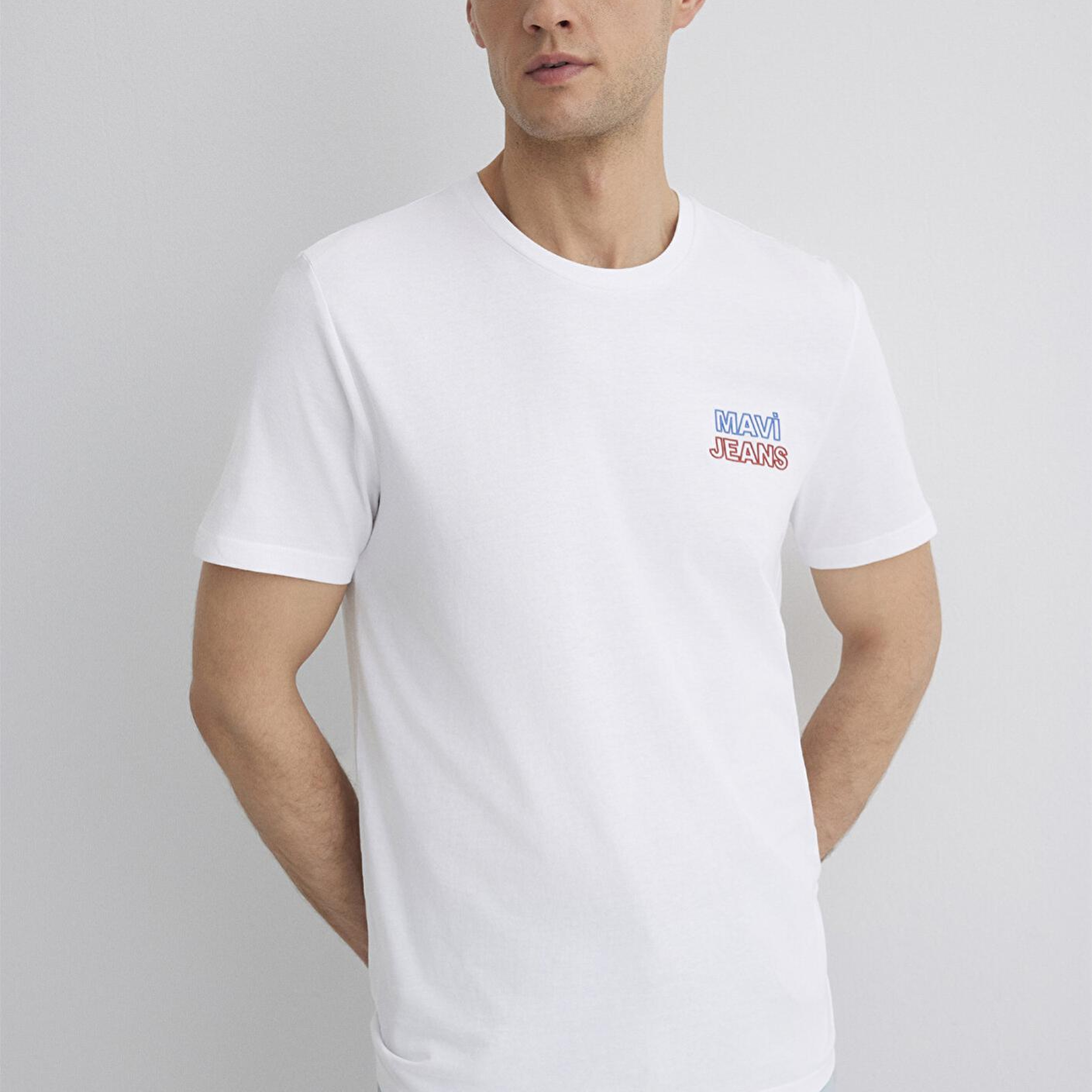Mavi Mavi Jeans Baskılı Beyaz Tişört Slim Fit / Dar Kesim 066841-620