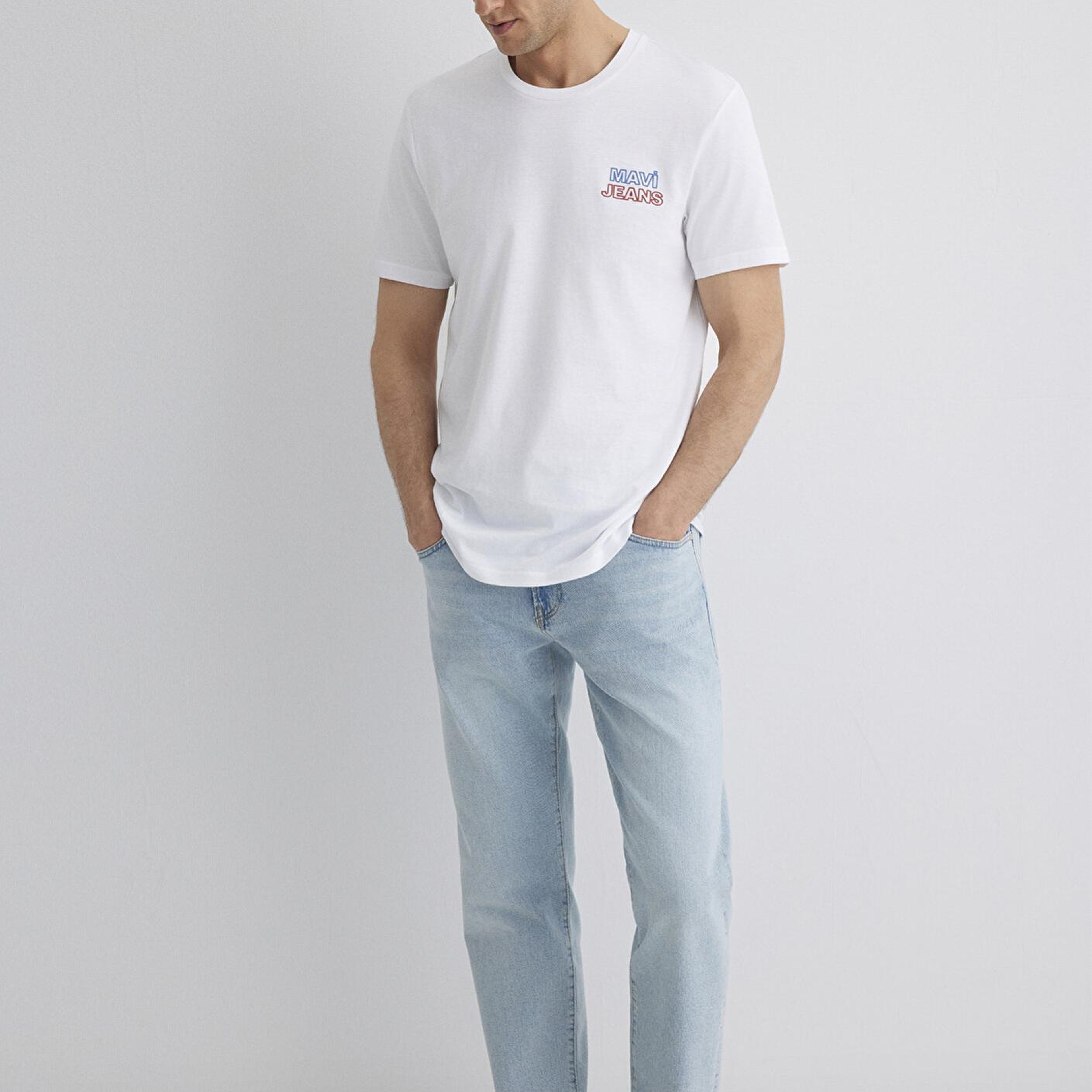 Mavi Mavi Jeans Baskılı Beyaz Tişört Slim Fit / Dar Kesim 066841-620