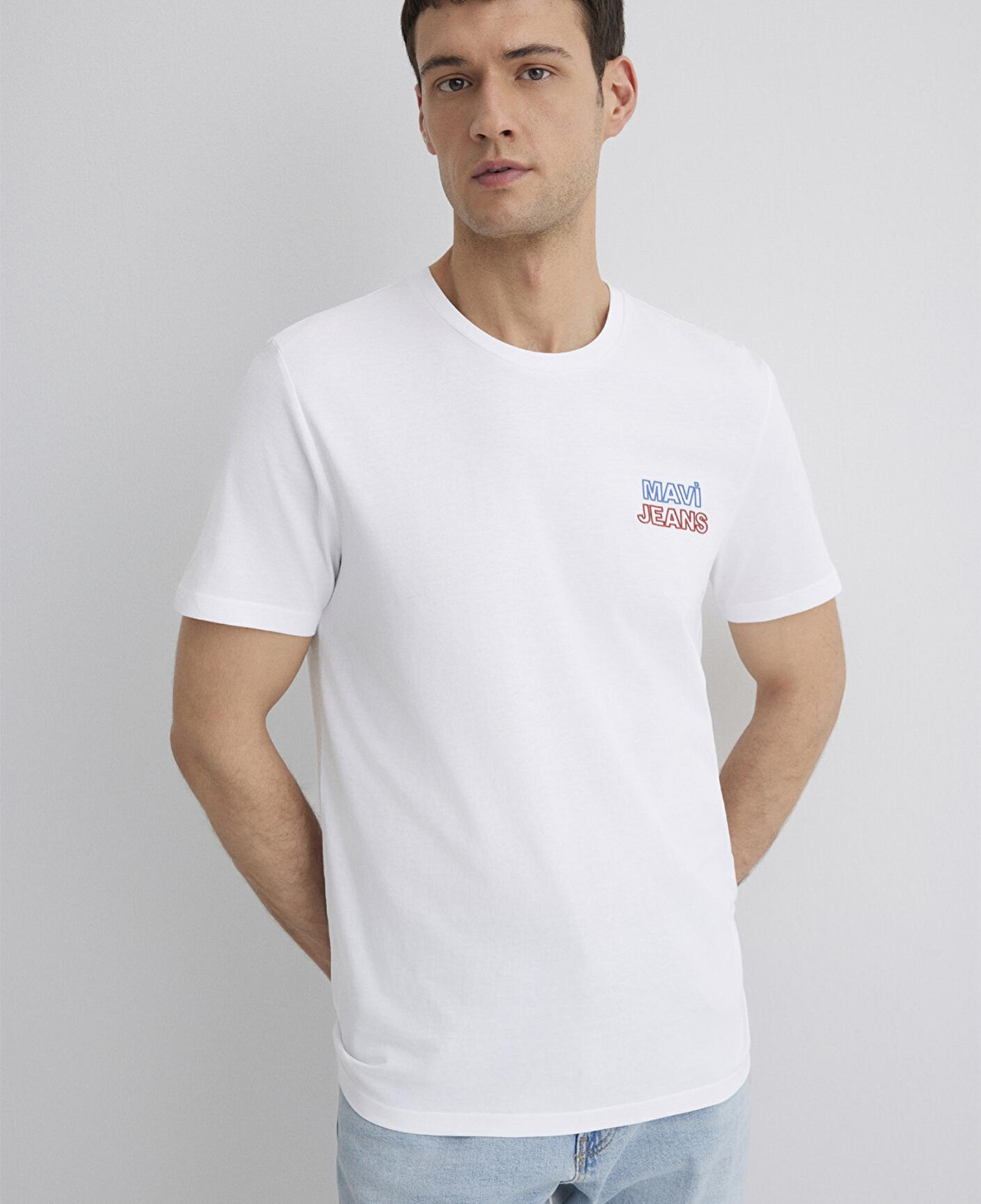 Mavi Mavi Jeans Baskılı Beyaz Tişört Slim Fit / Dar Kesim 066841-620