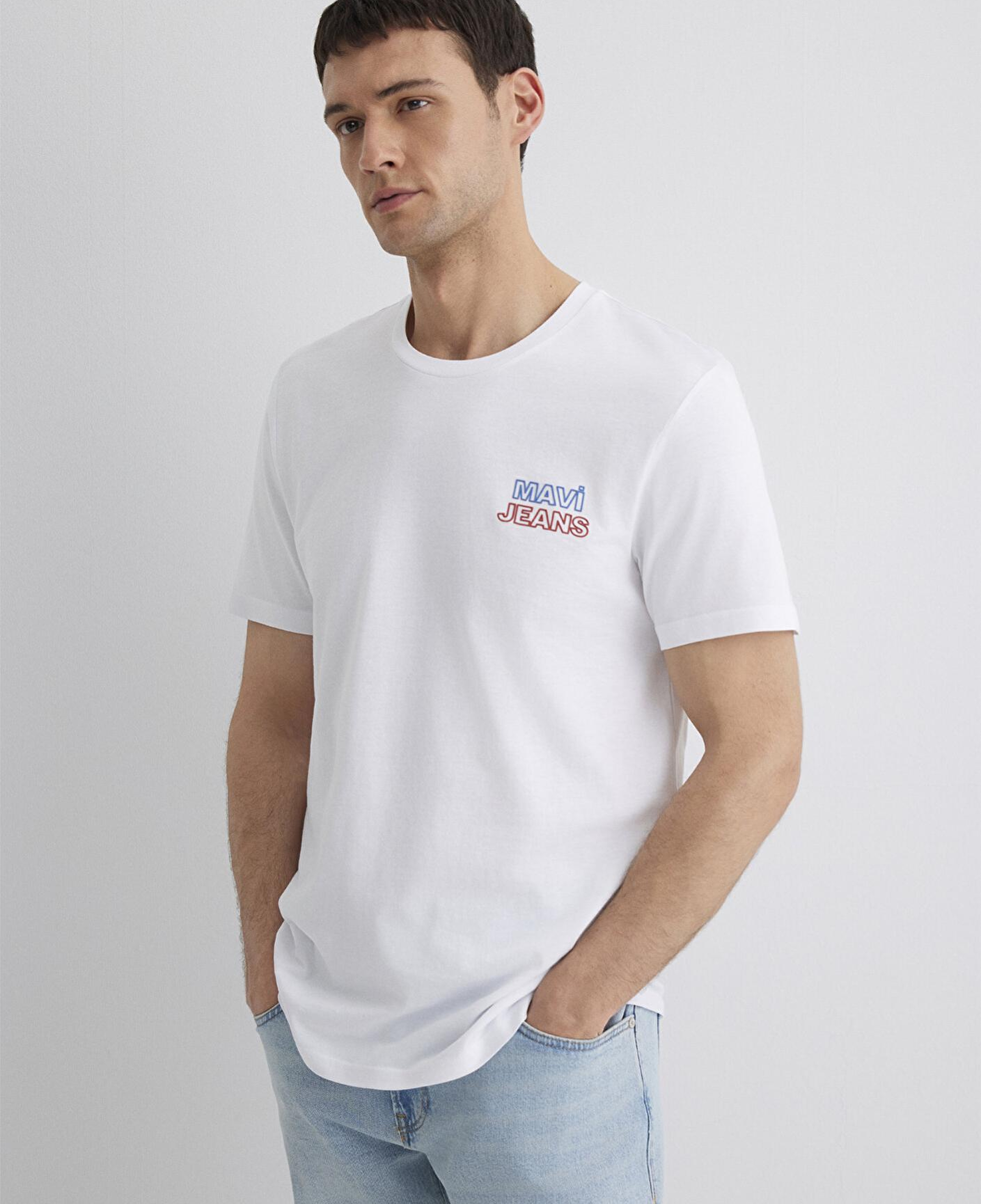 Mavi Mavi Jeans Baskılı Beyaz Tişört Slim Fit / Dar Kesim 066841-620