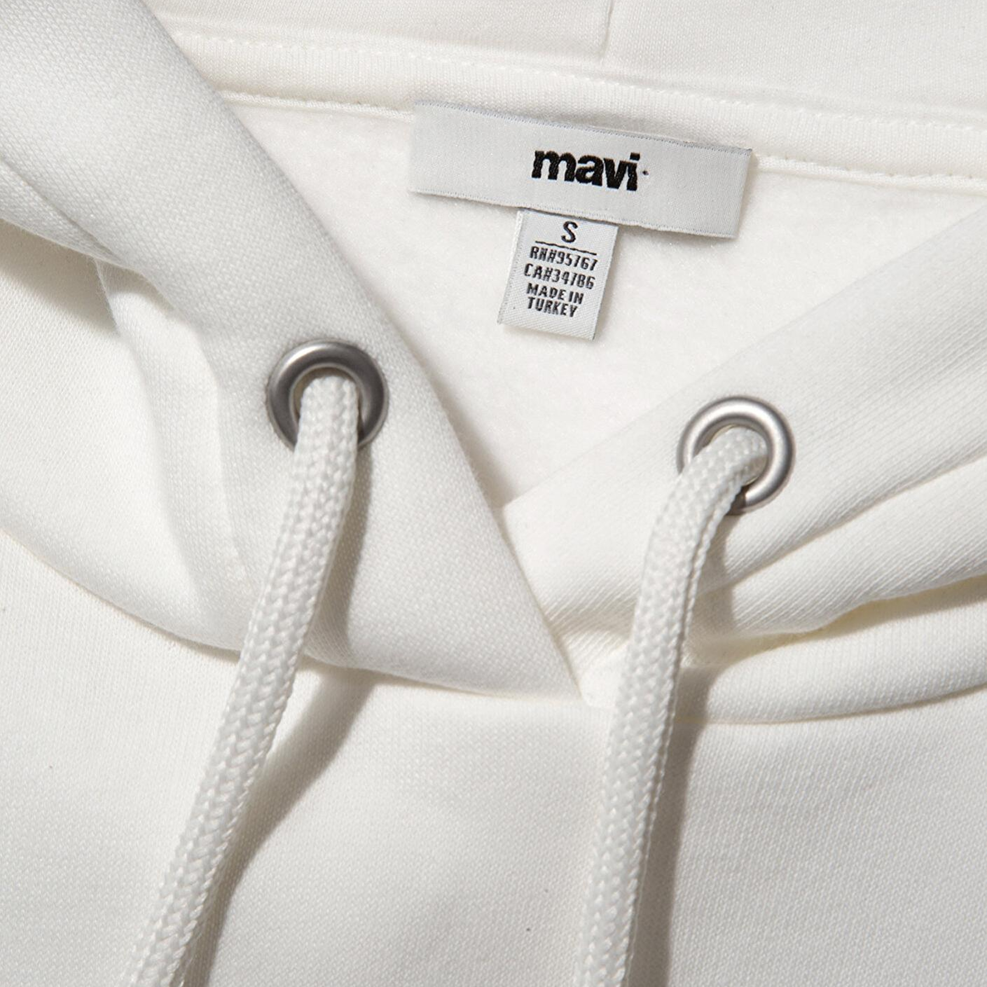 Mavi Mavi Logo Baskılı Kapüşonlu Ekru Sweatshirt 168334-81964