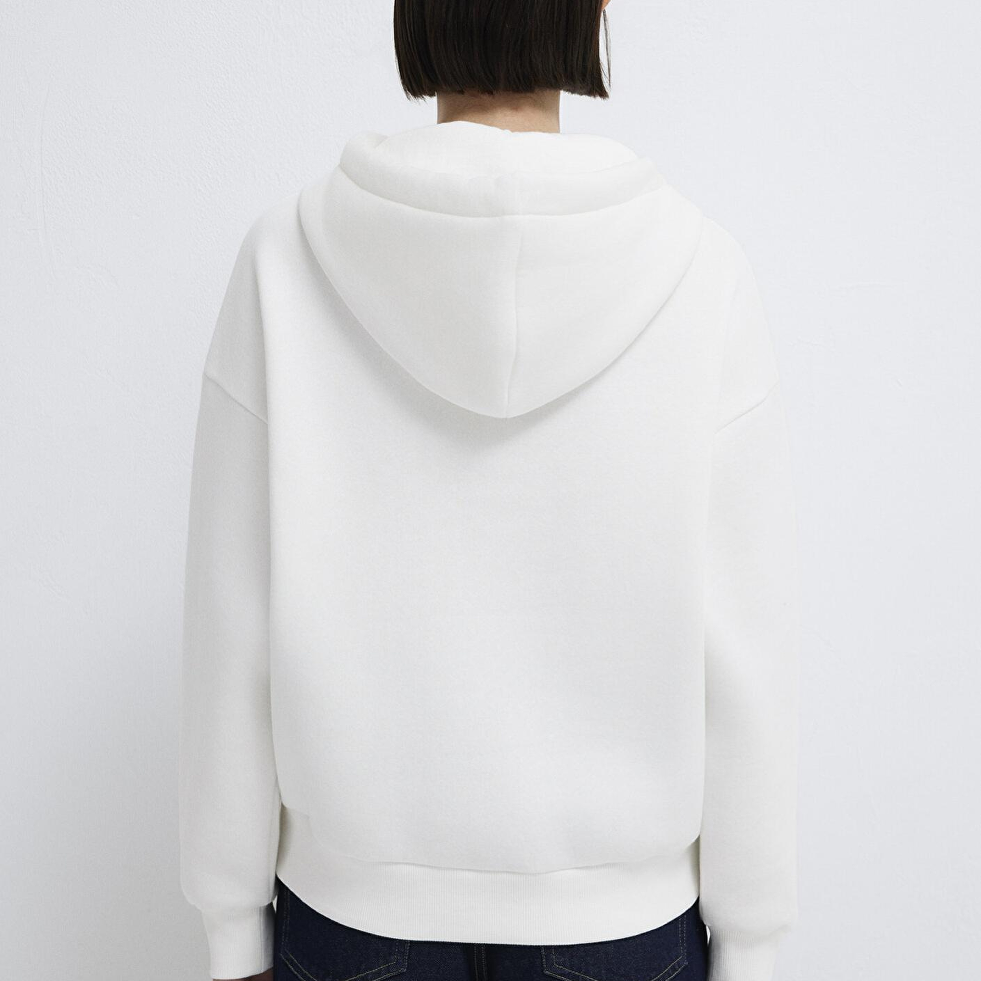 Mavi Mavi Logo Baskılı Kapüşonlu Ekru Sweatshirt 168334-81964