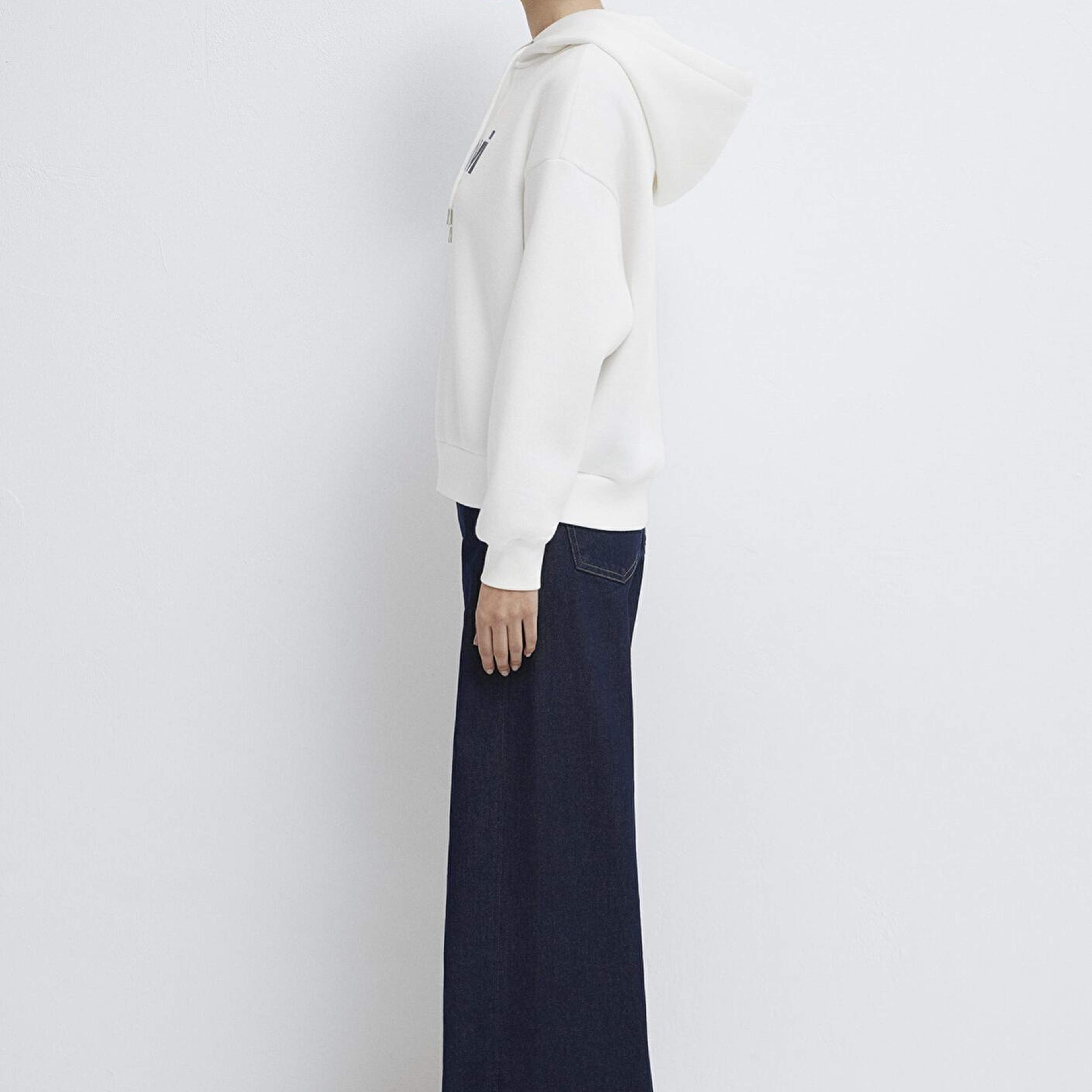 Mavi Mavi Logo Baskılı Kapüşonlu Ekru Sweatshirt 168334-81964