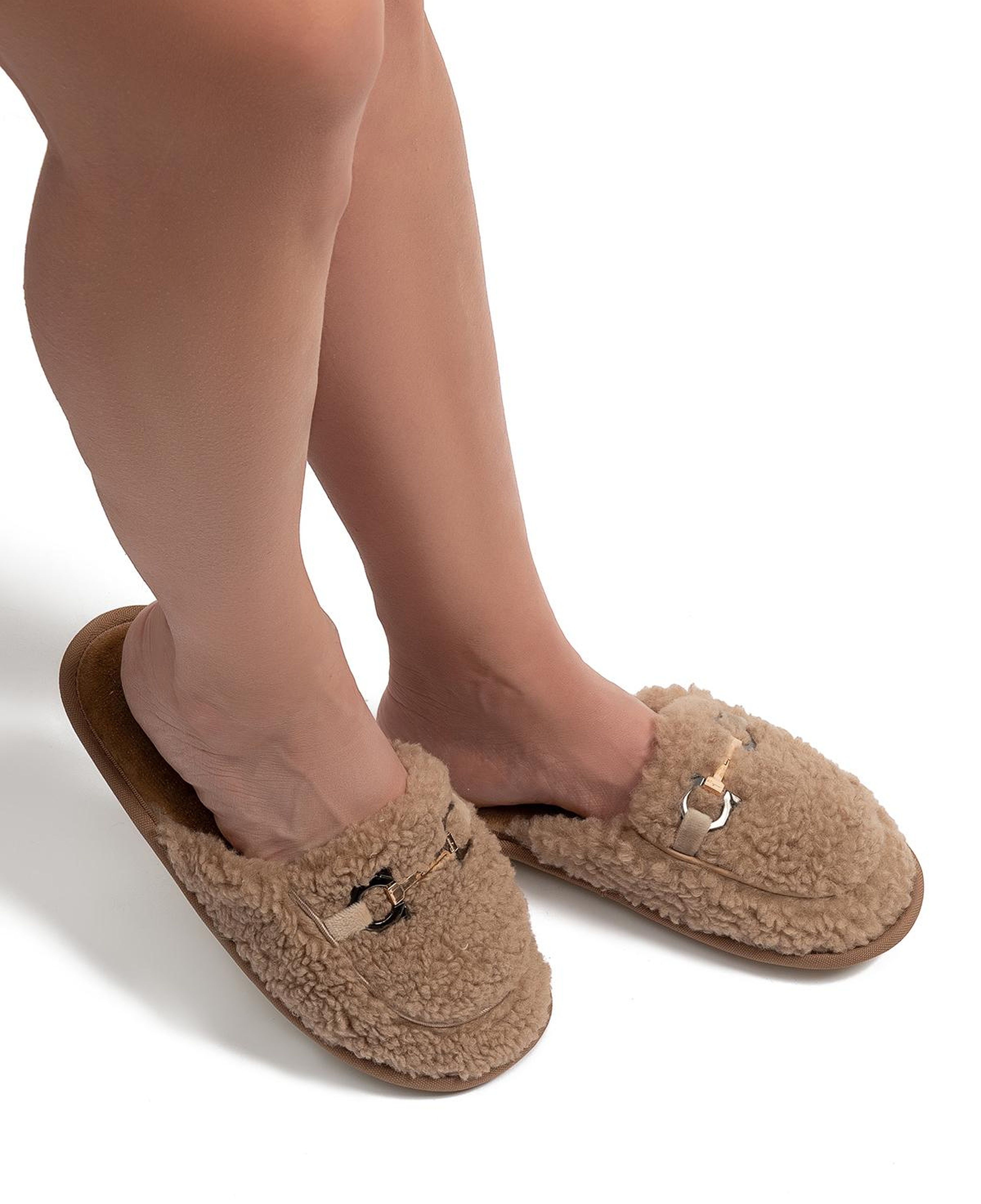 Siya Kadın Peluş Ev Terliği Bej 37/41