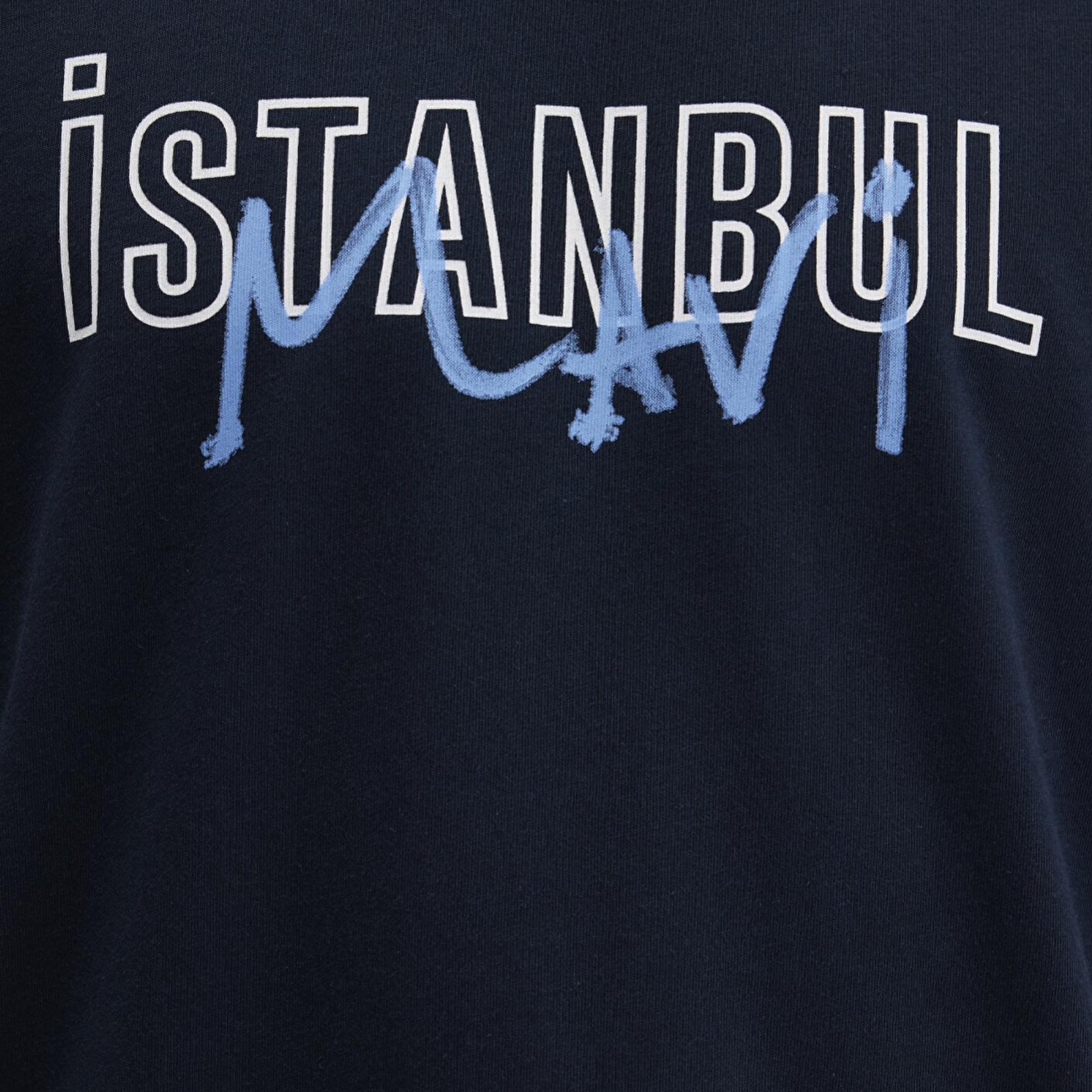 Mavi İstanbul Baskılı Lacivert Tişört Regular Fit / Normal Kesim 067114-34319
