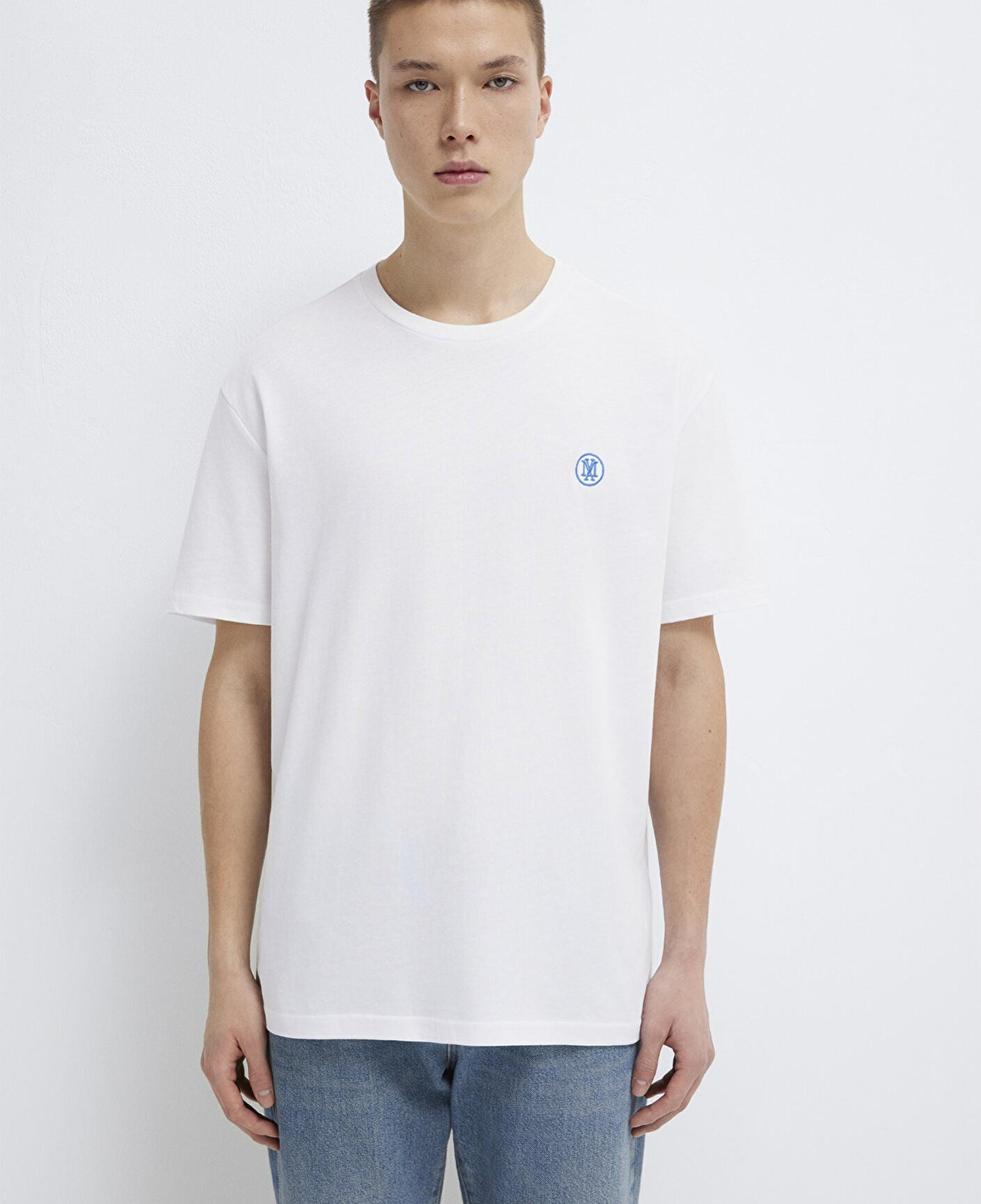 Mavi Mavi Logo İşlemeli Beyaz Basic Tişört Loose Fit / Bol Rahat Kesim 067074-620