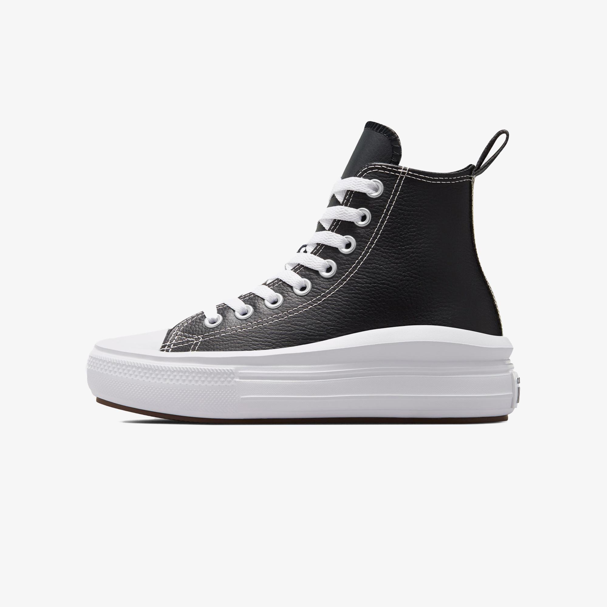 Converse Chuck Taylor All Star Move Platform Genç Siyah Deri Sneaker