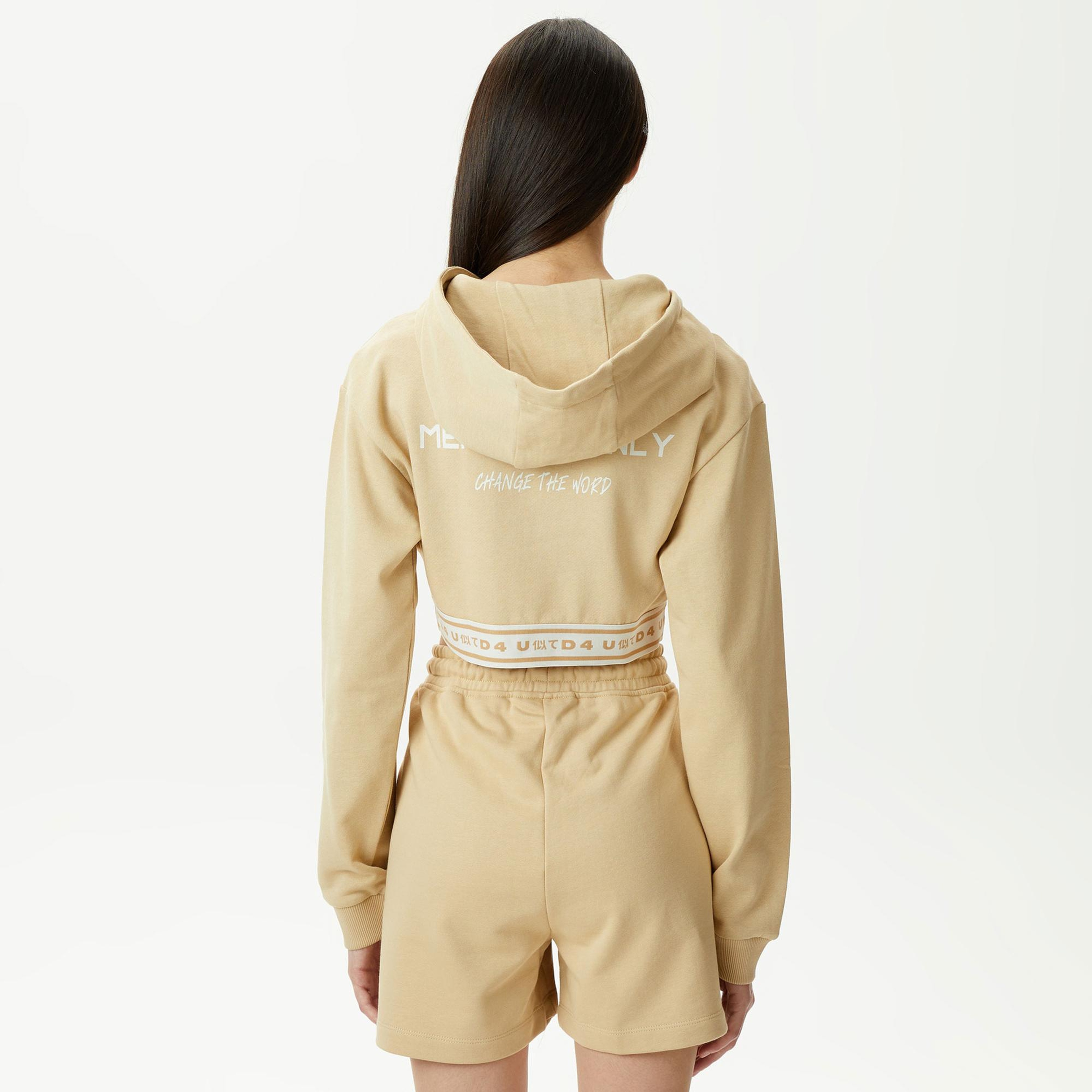 UNITED4 Classic Kadın Krem Hoodie