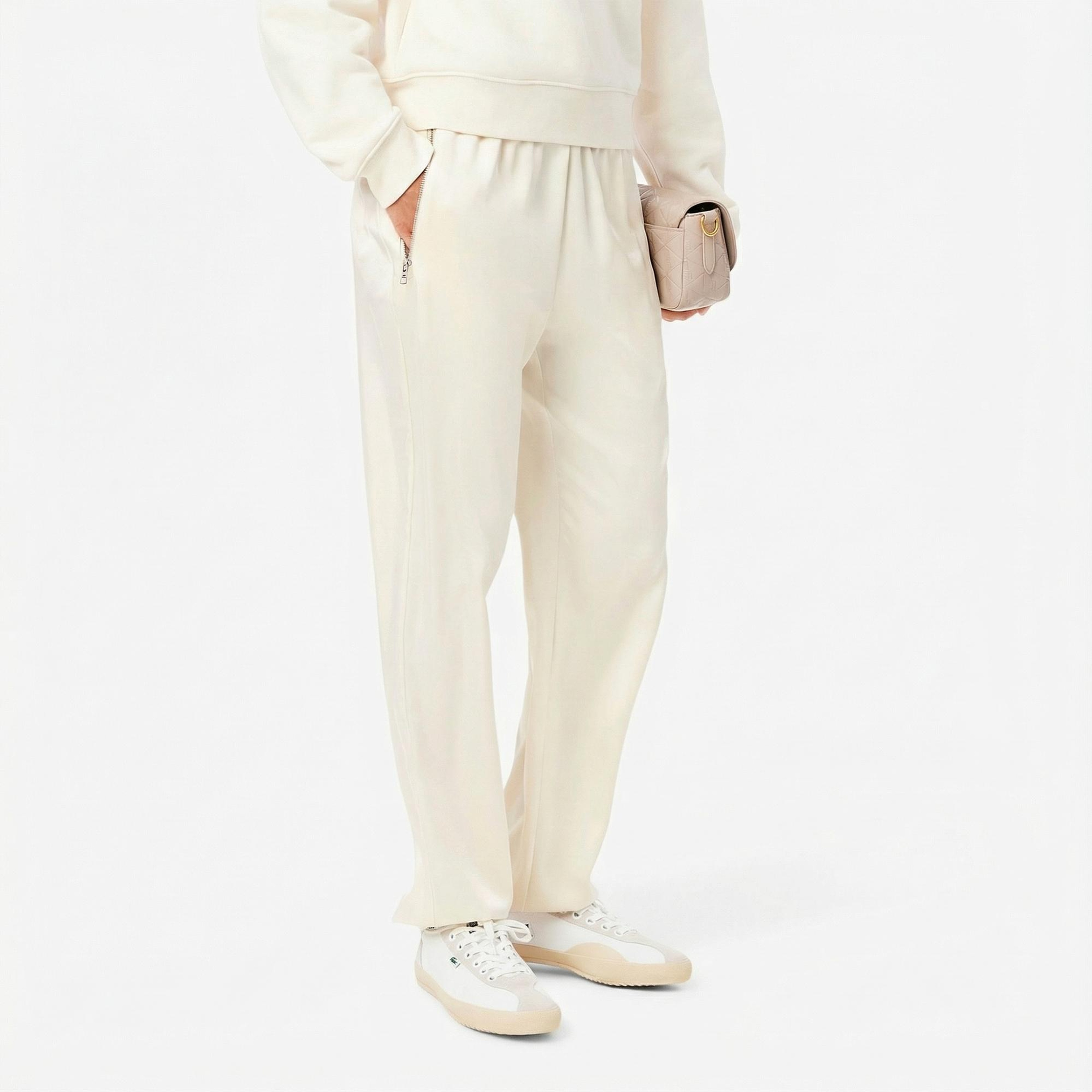 Lacoste Kadın Oversized Fit Krem Pantolon