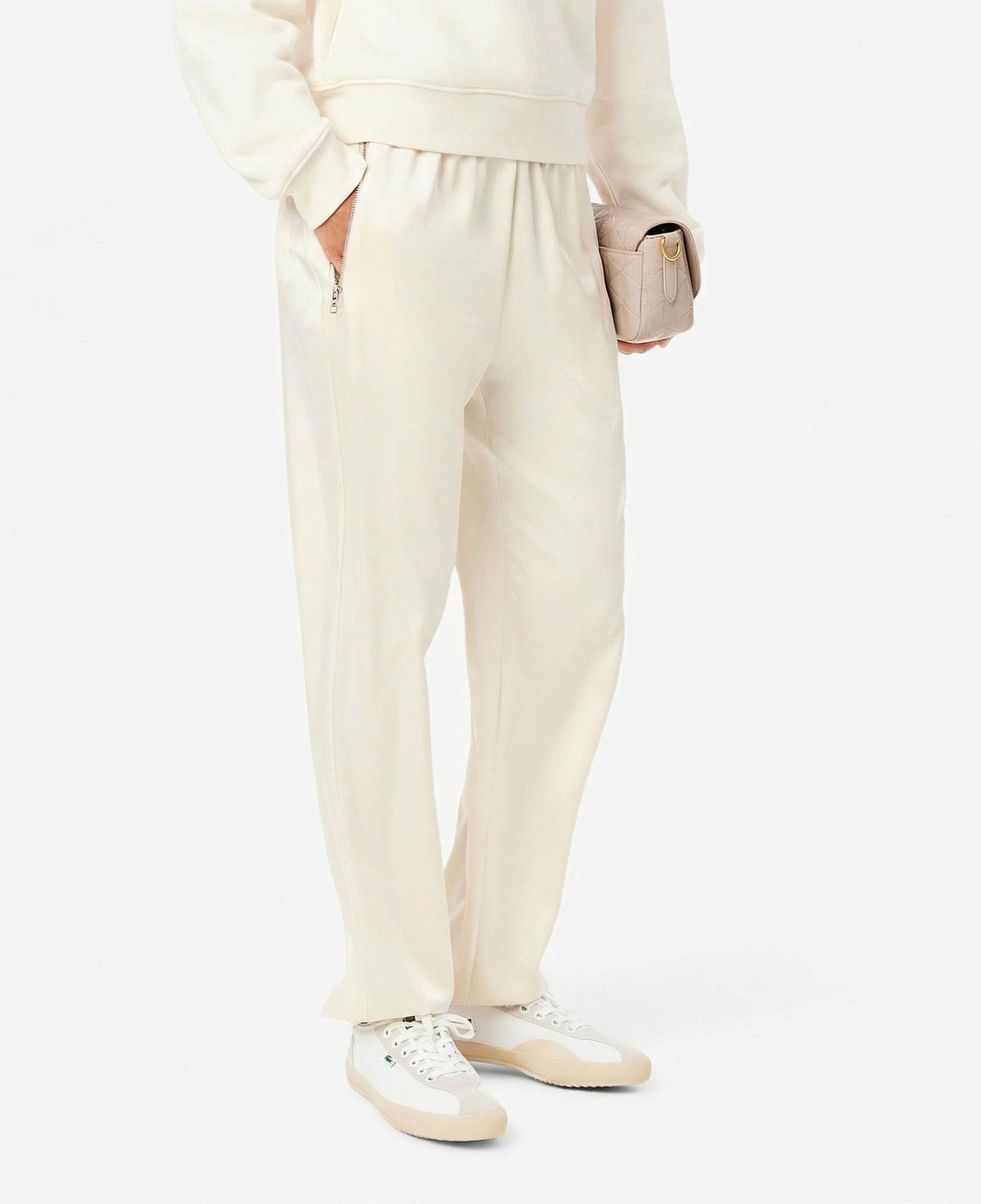 Lacoste Kadın Oversized Fit Krem Pantolon