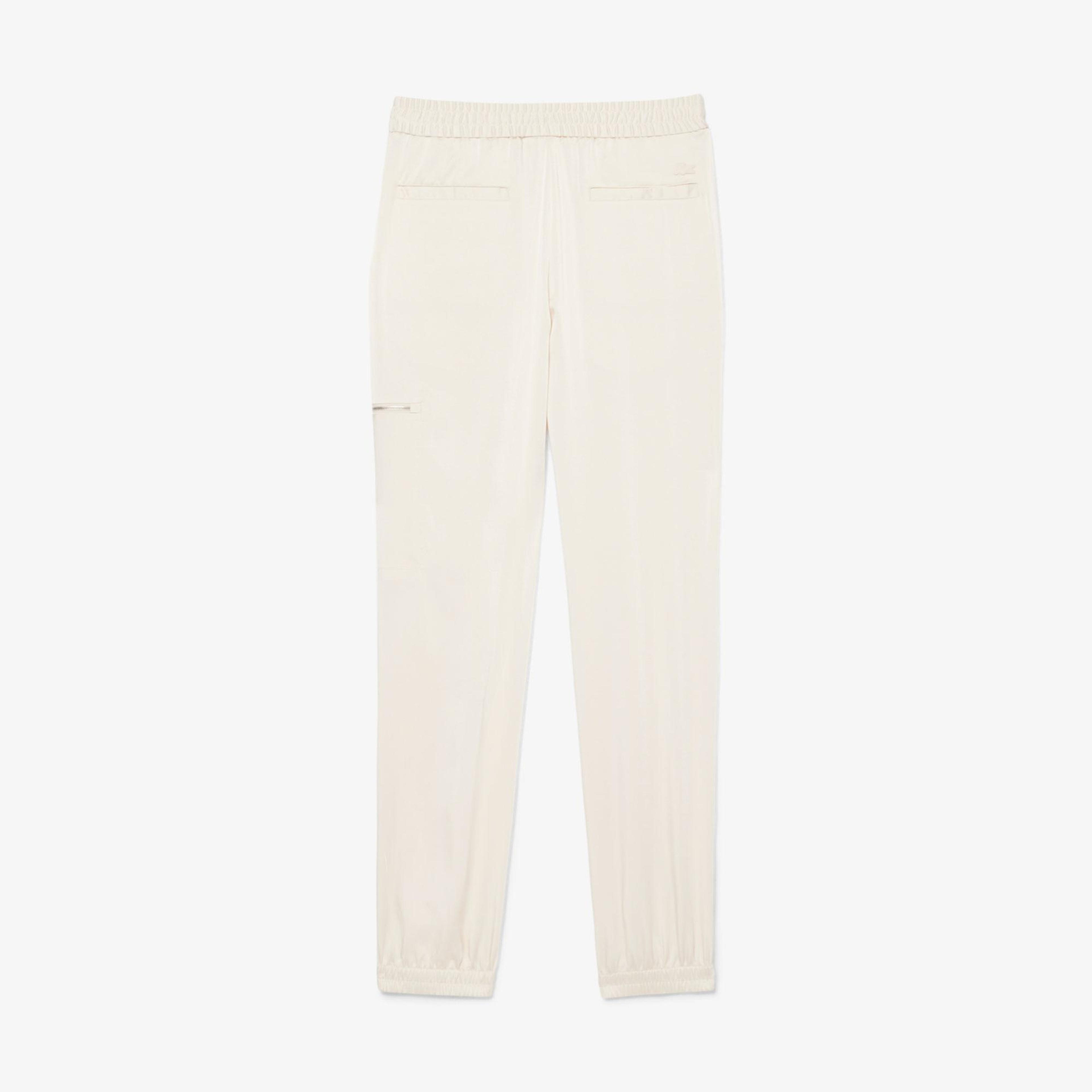 Lacoste Kadın Oversized Fit Krem Pantolon