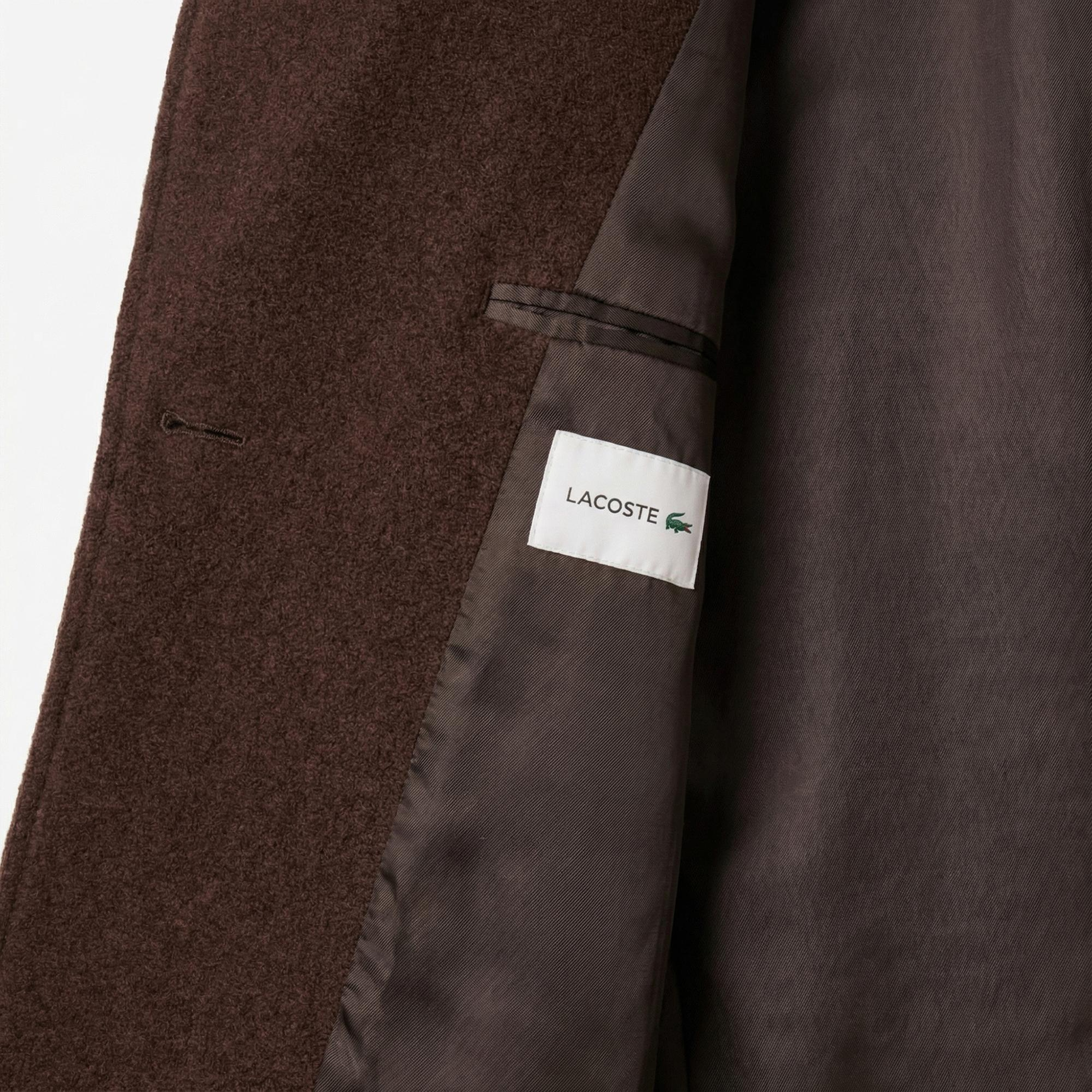 Lacoste Kadın Relaxed Fit Yün Kahverengi Kaban