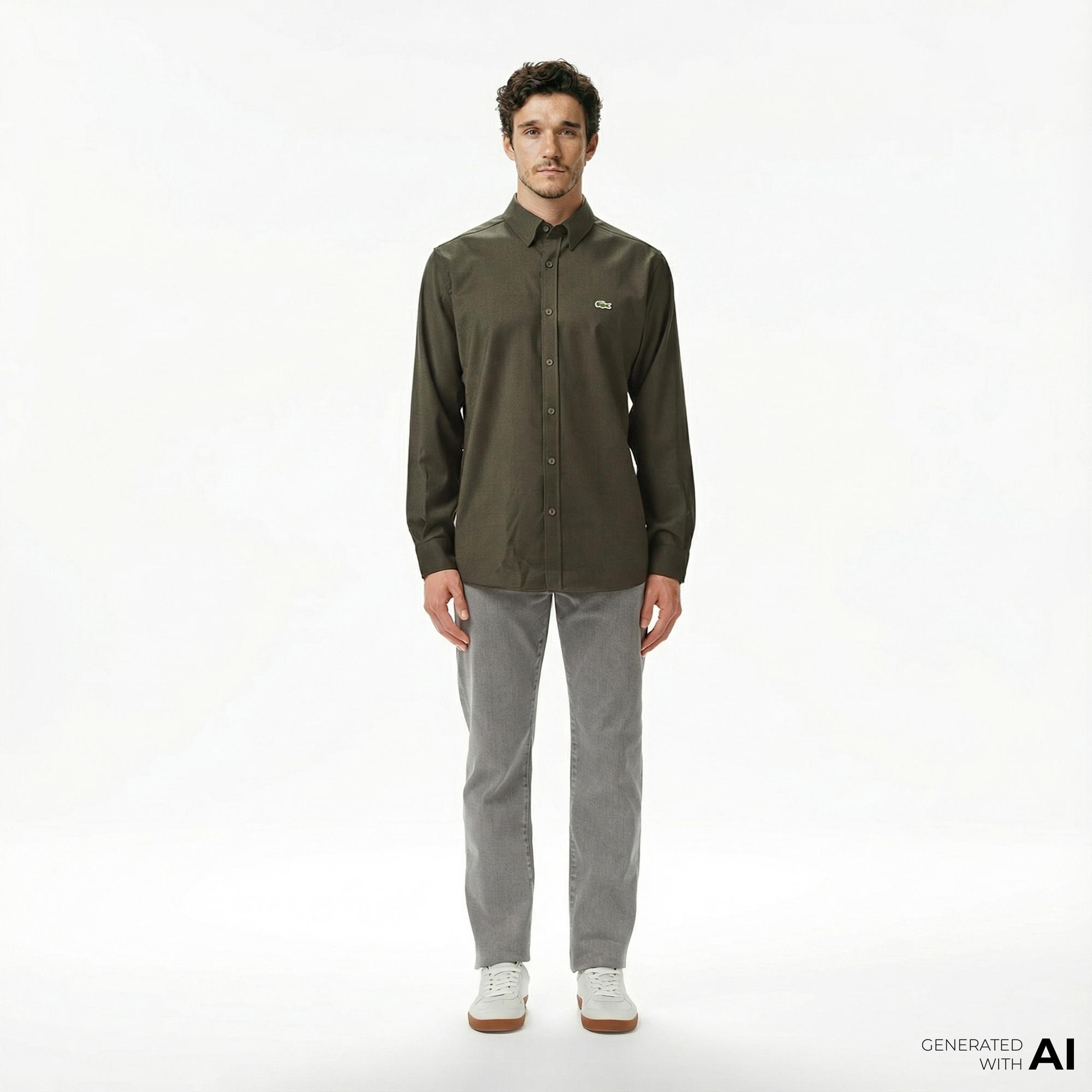 Lacoste Erkek Regular Fit Gri Jean Pantolon