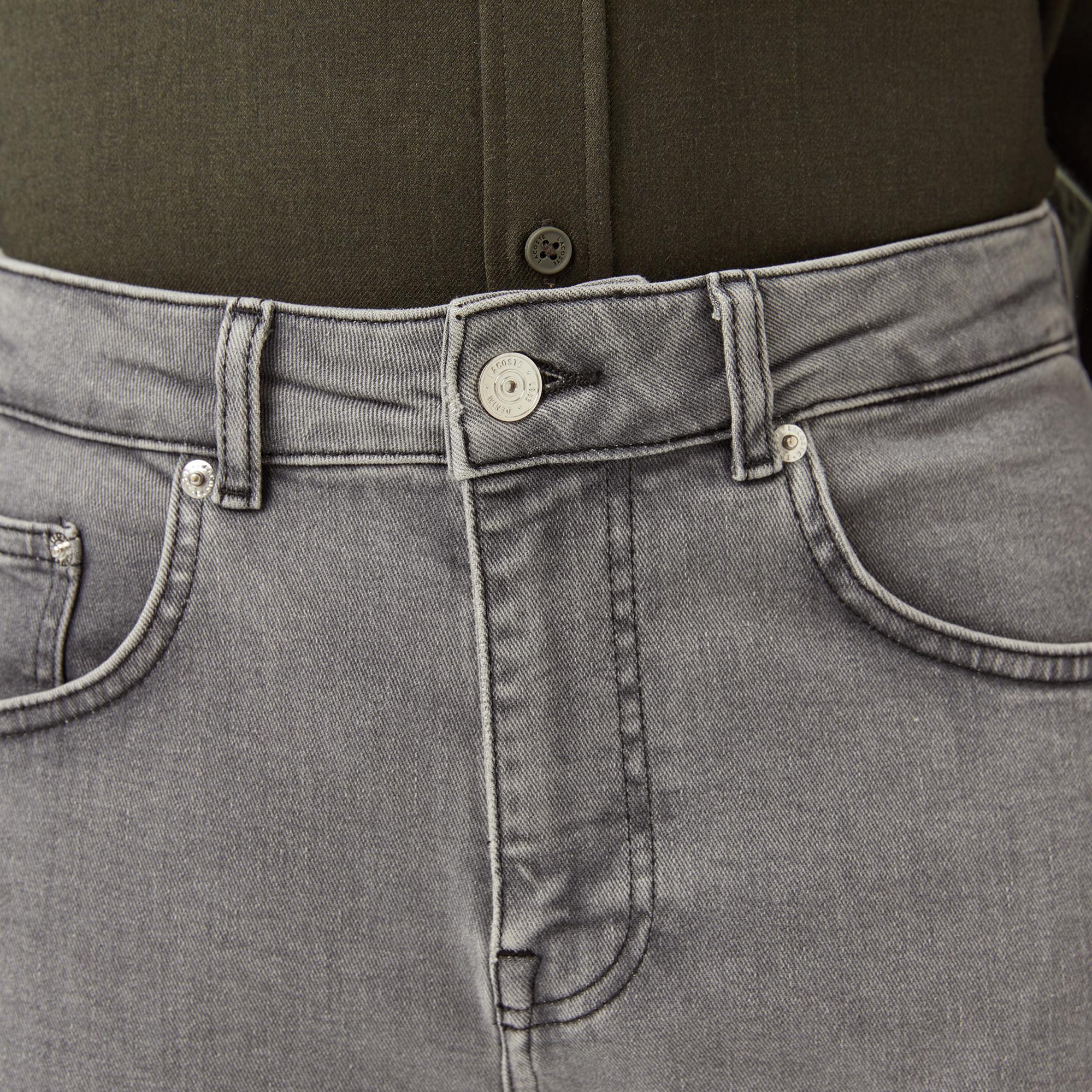 Lacoste Erkek Regular Fit Gri Jean Pantolon