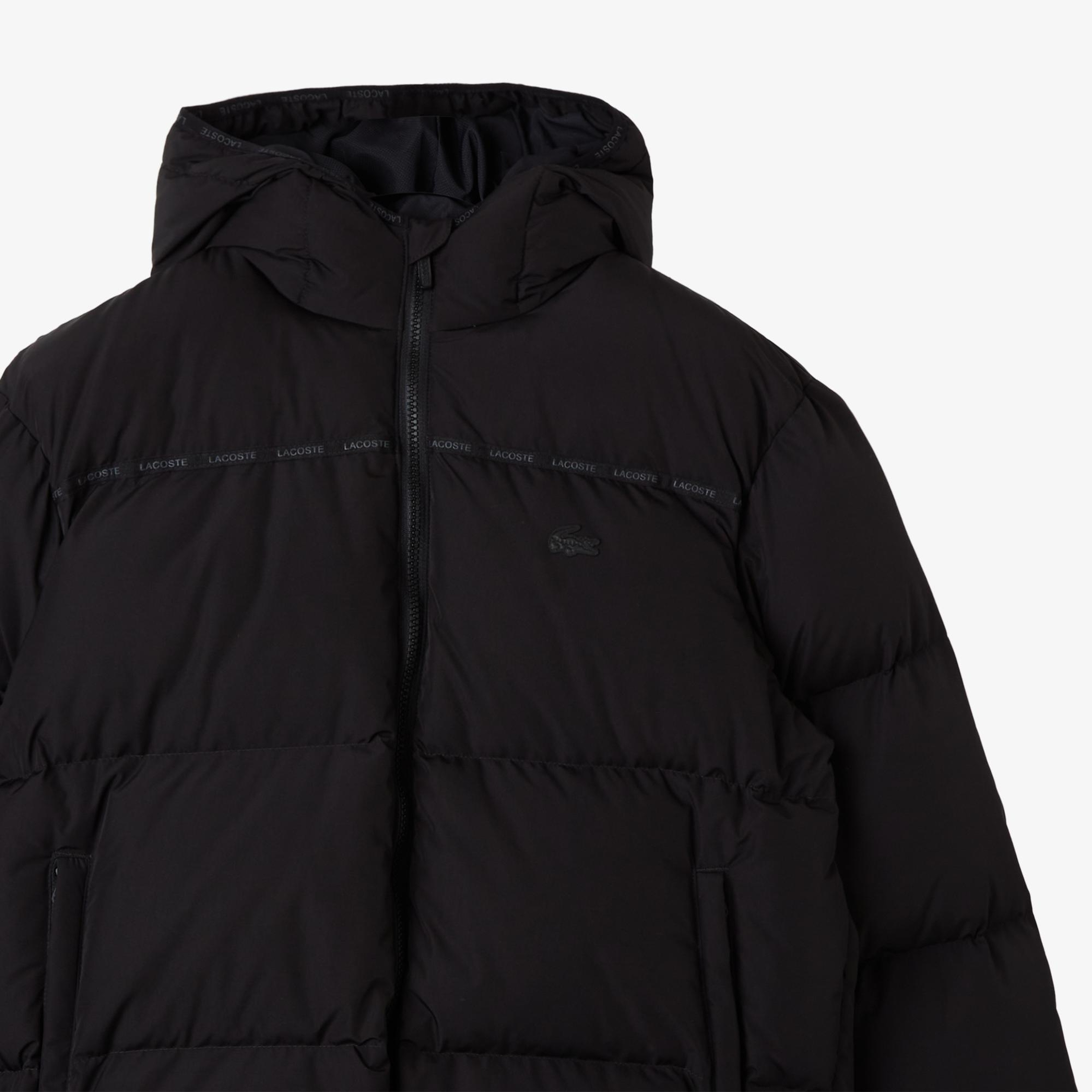 Lacoste Erkek Kapüşonlu Siyah Mont