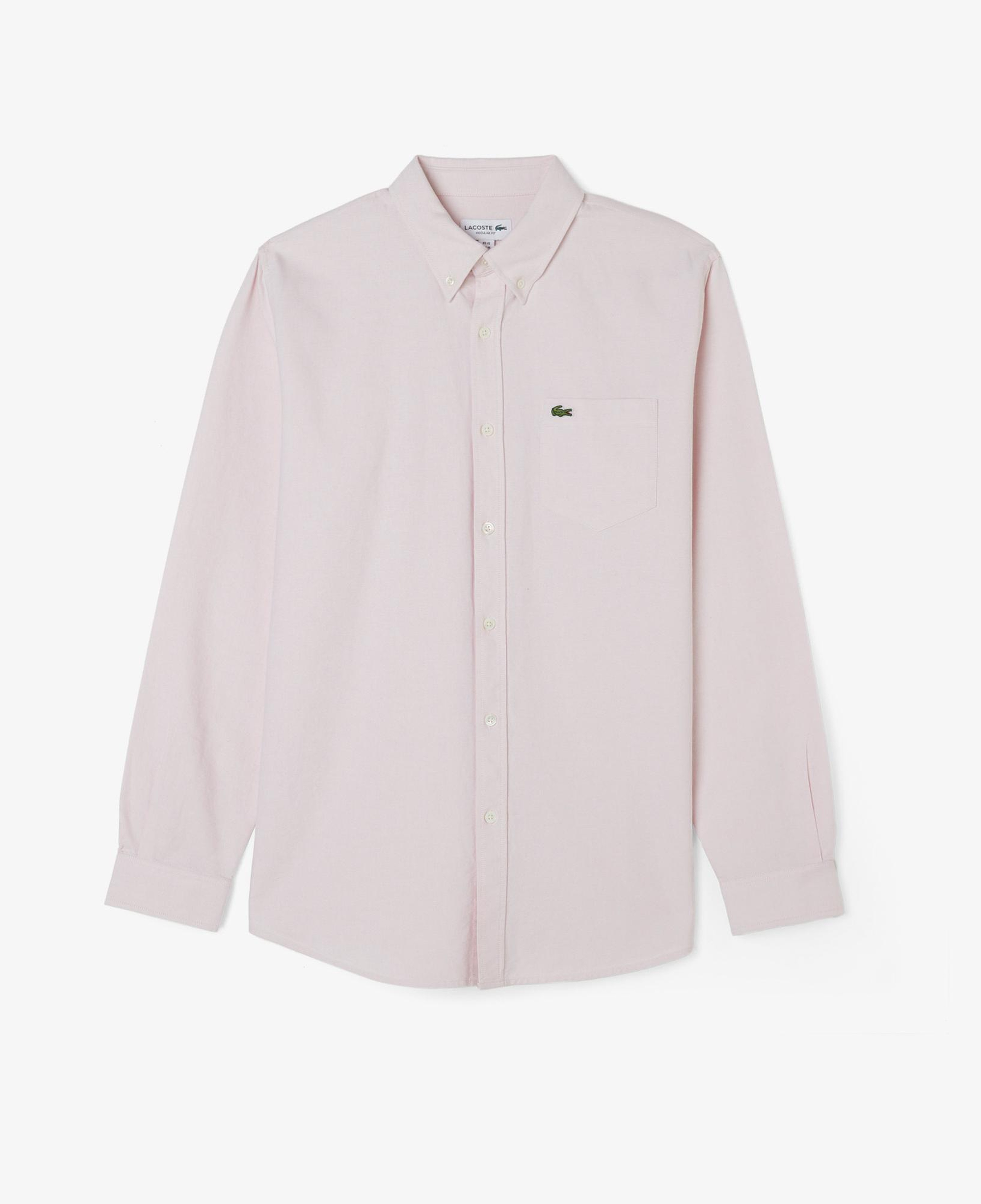 Erkek Regular Fit Düğmeli Yaka Pembe Gömlek