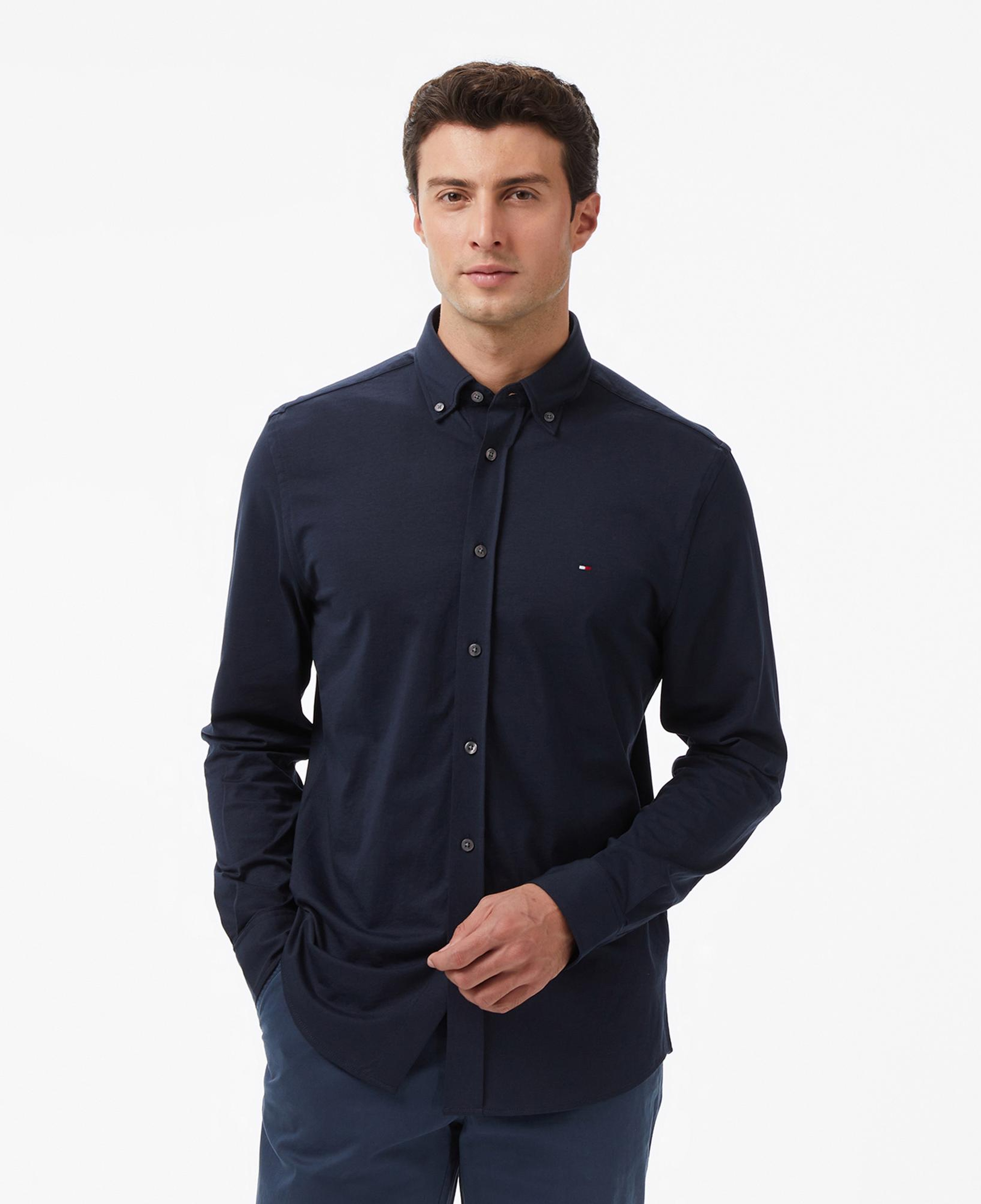 Tommy Hilfiger Performance Knit Solid Erkek Lacivert Gömlek