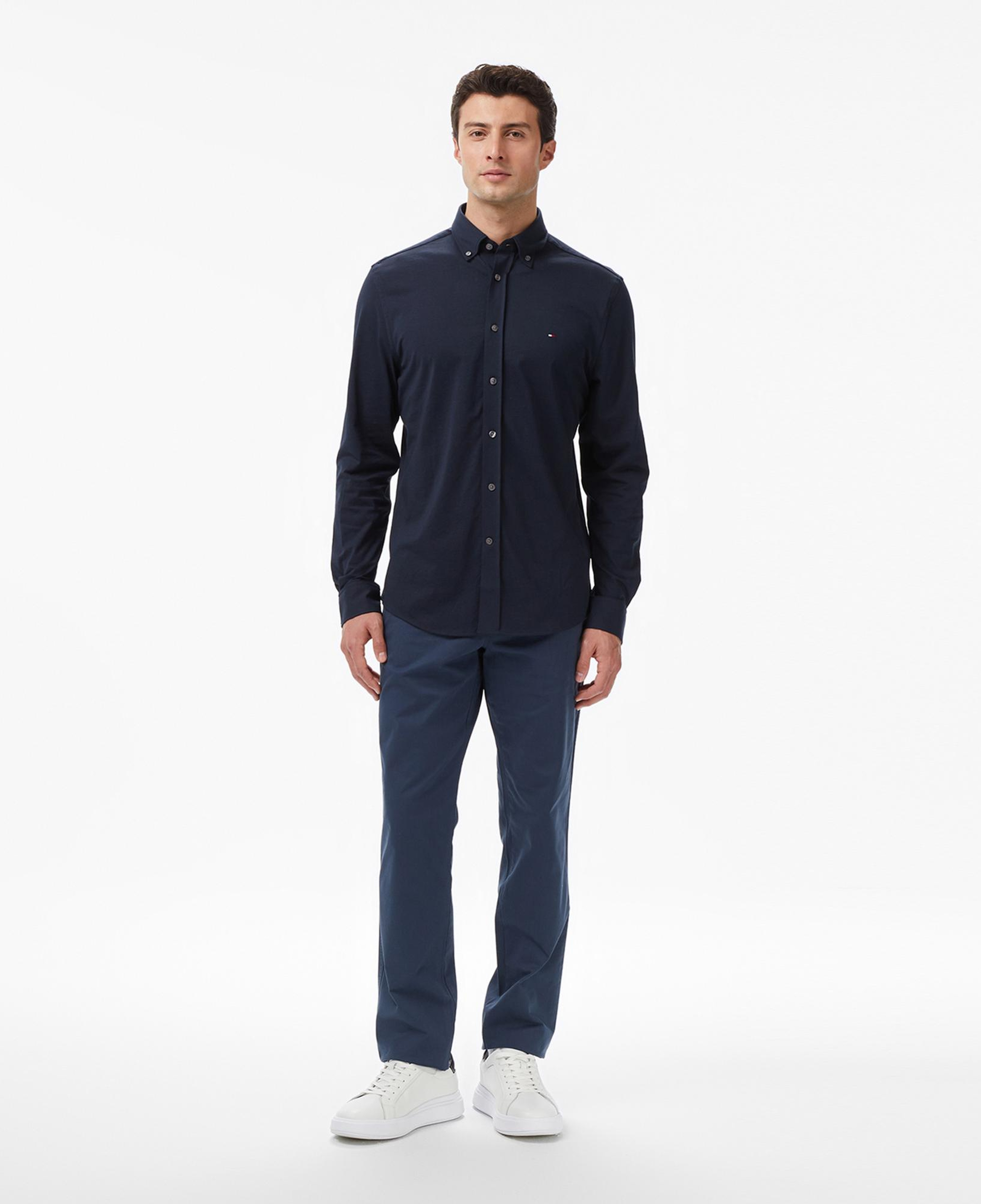 Tommy Hilfiger Performance Knit Solid Erkek Lacivert Gömlek