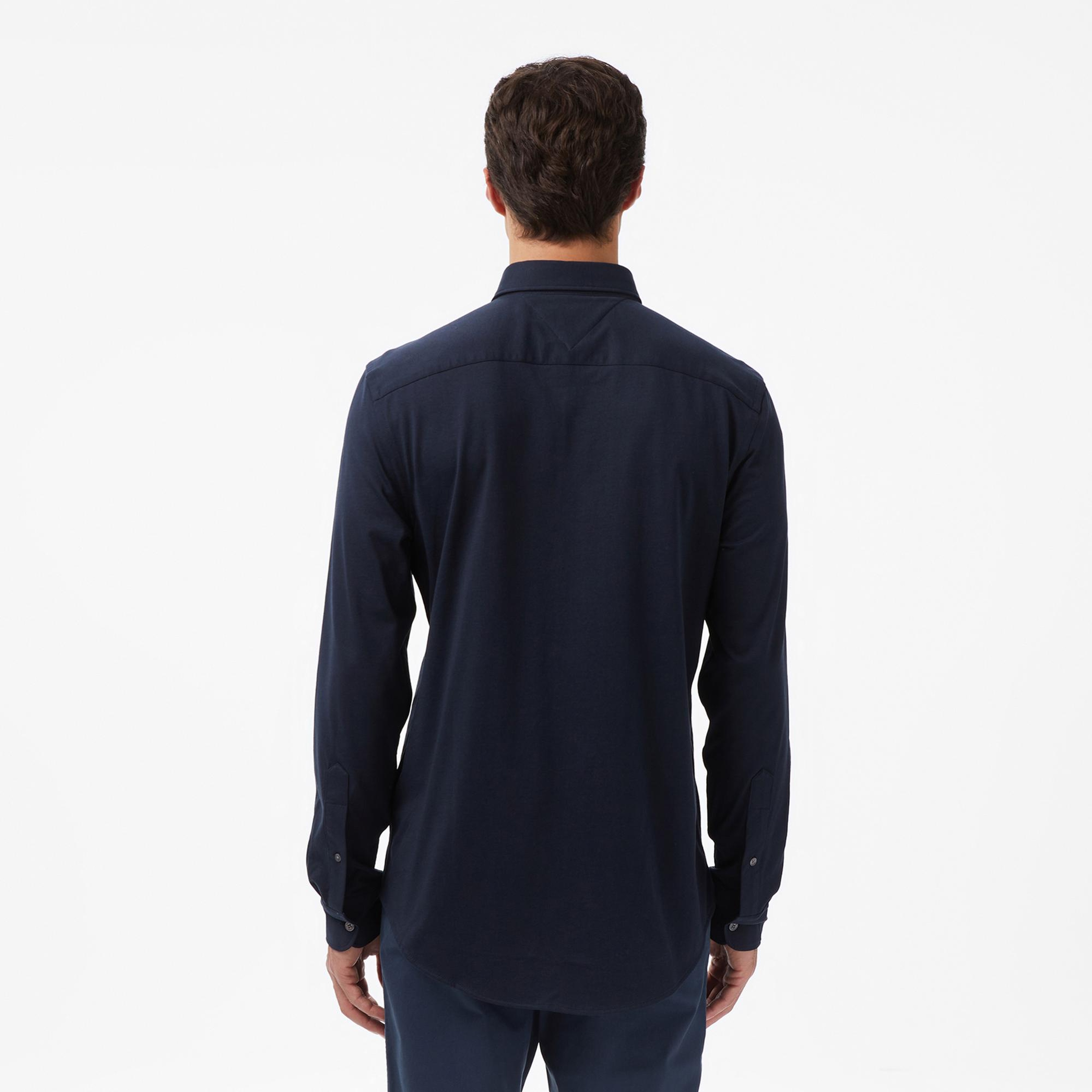 Tommy Hilfiger Performance Knit Solid Erkek Lacivert Gömlek