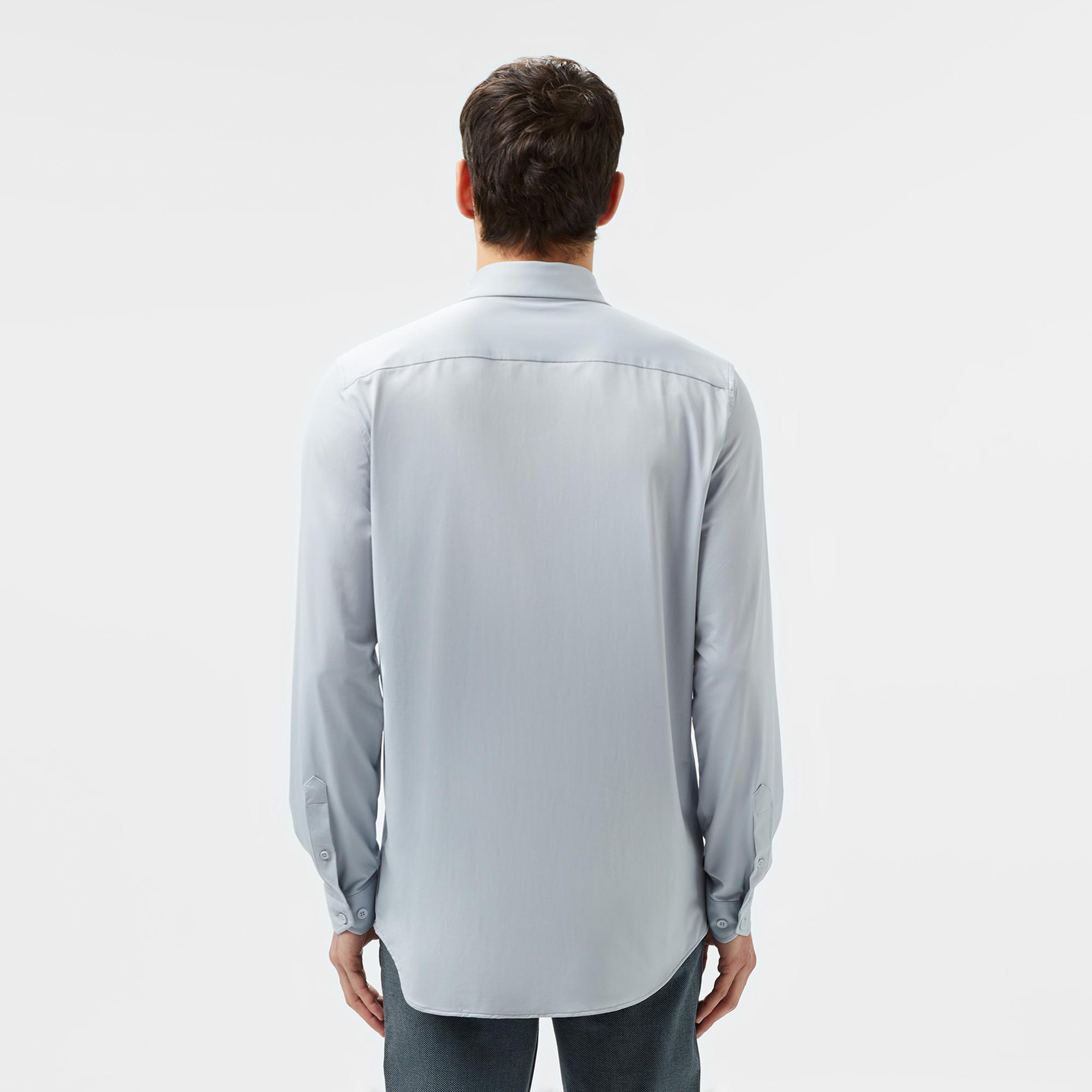 Lacoste Erkek Slim Fit Gri Gömlek