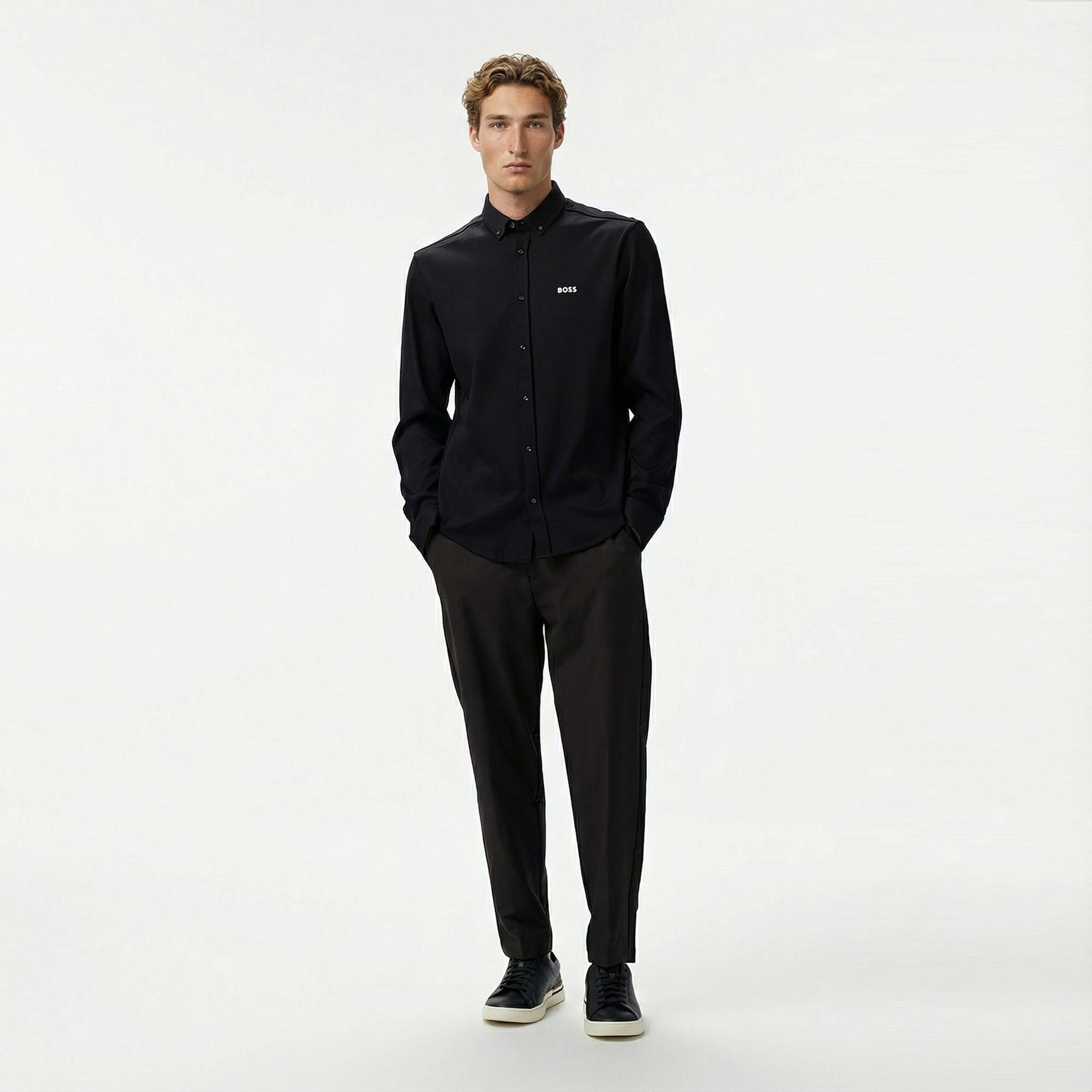 Boss Motion Erkek Siyah Gömlek