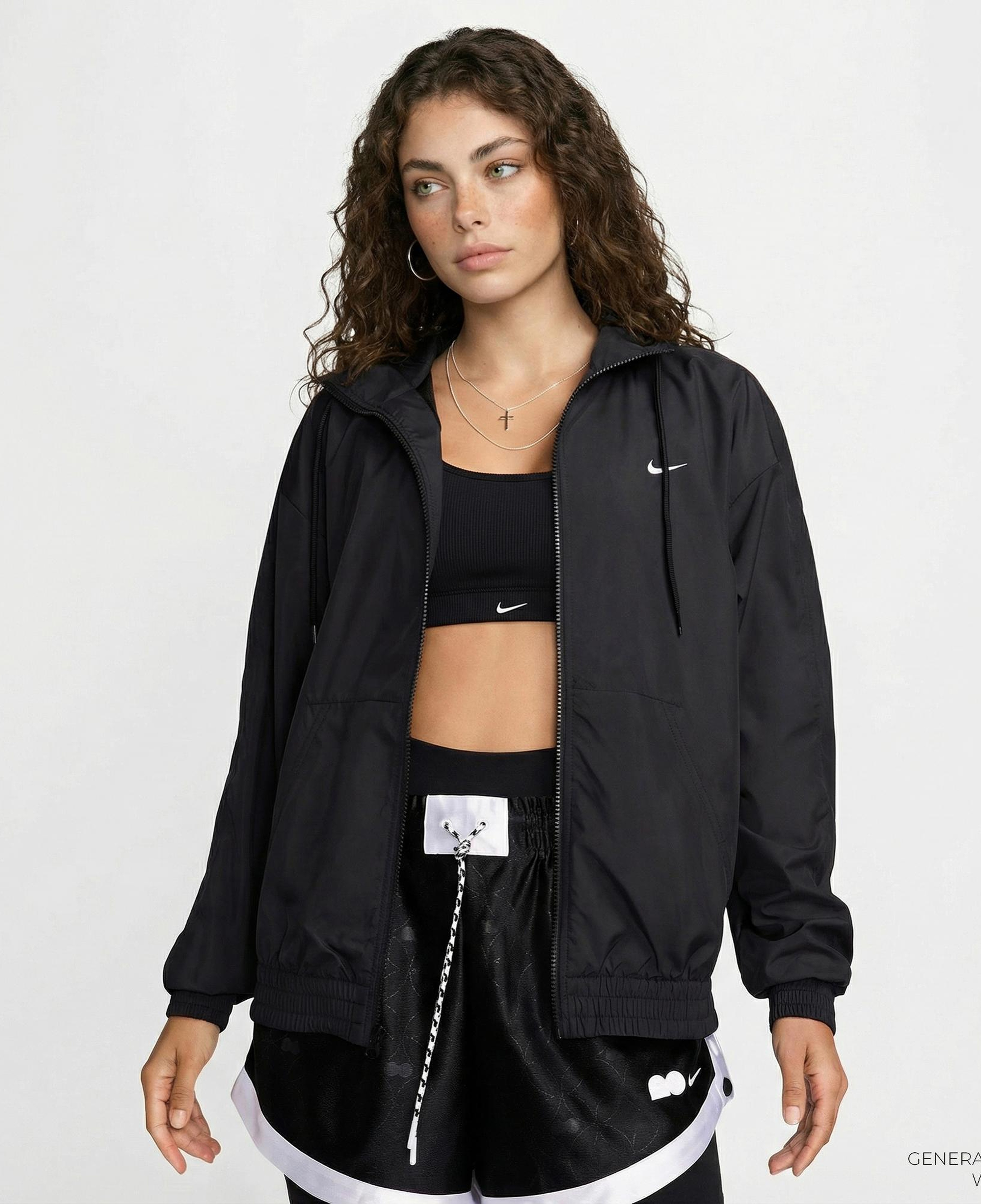 Nike Sportswear Classic Woven Kadın Siyah Ceket