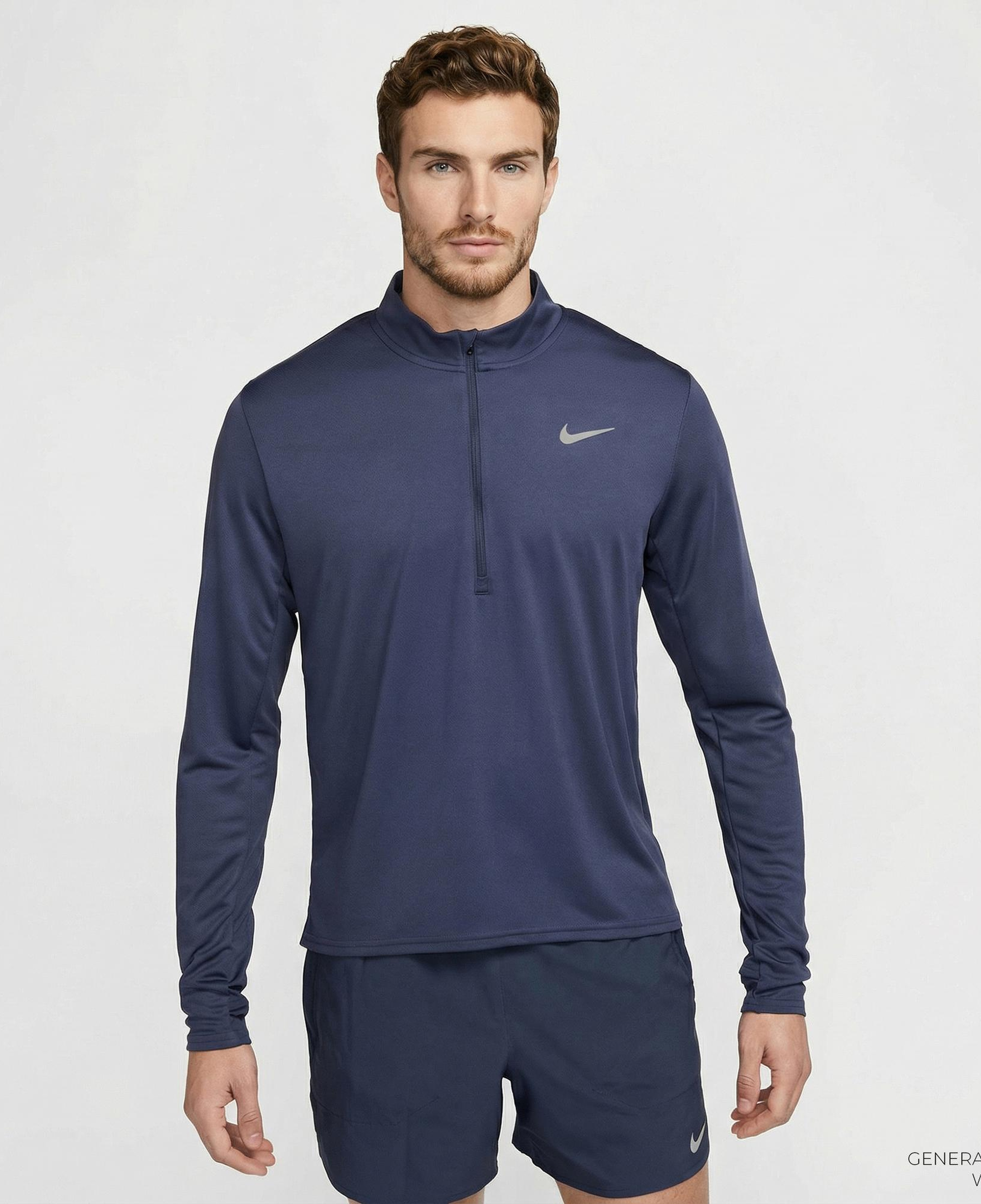 Nike Dri-Fit Pacer Erkek Mavi Uzun Kollu T-Shirt