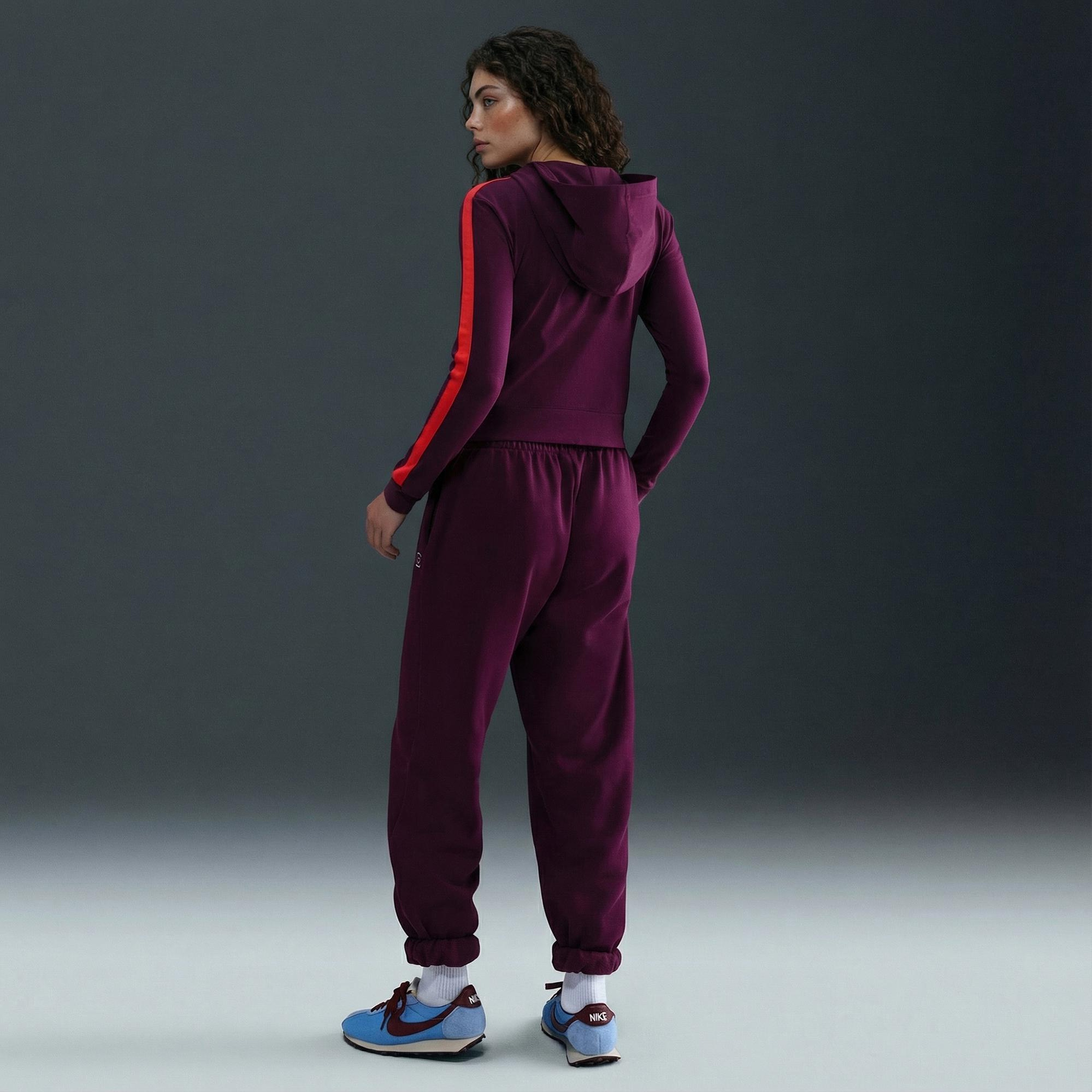 Nike Sportswear Full-Zip Hooded Kadın Bordo Hoodie