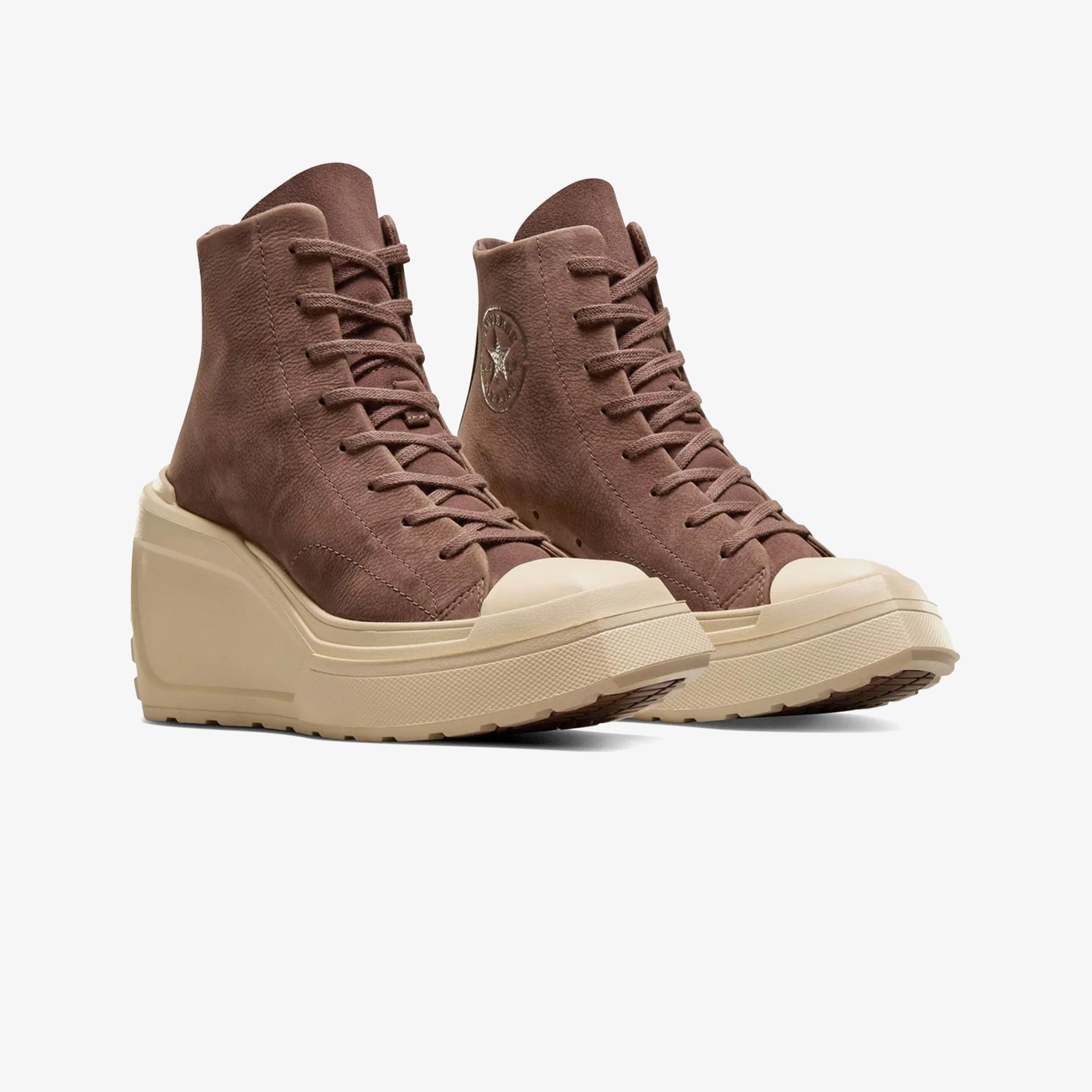 Converse Chuck 70 De Luxe Wedge Kadın Kahverengi Deri Platform Sneaker
