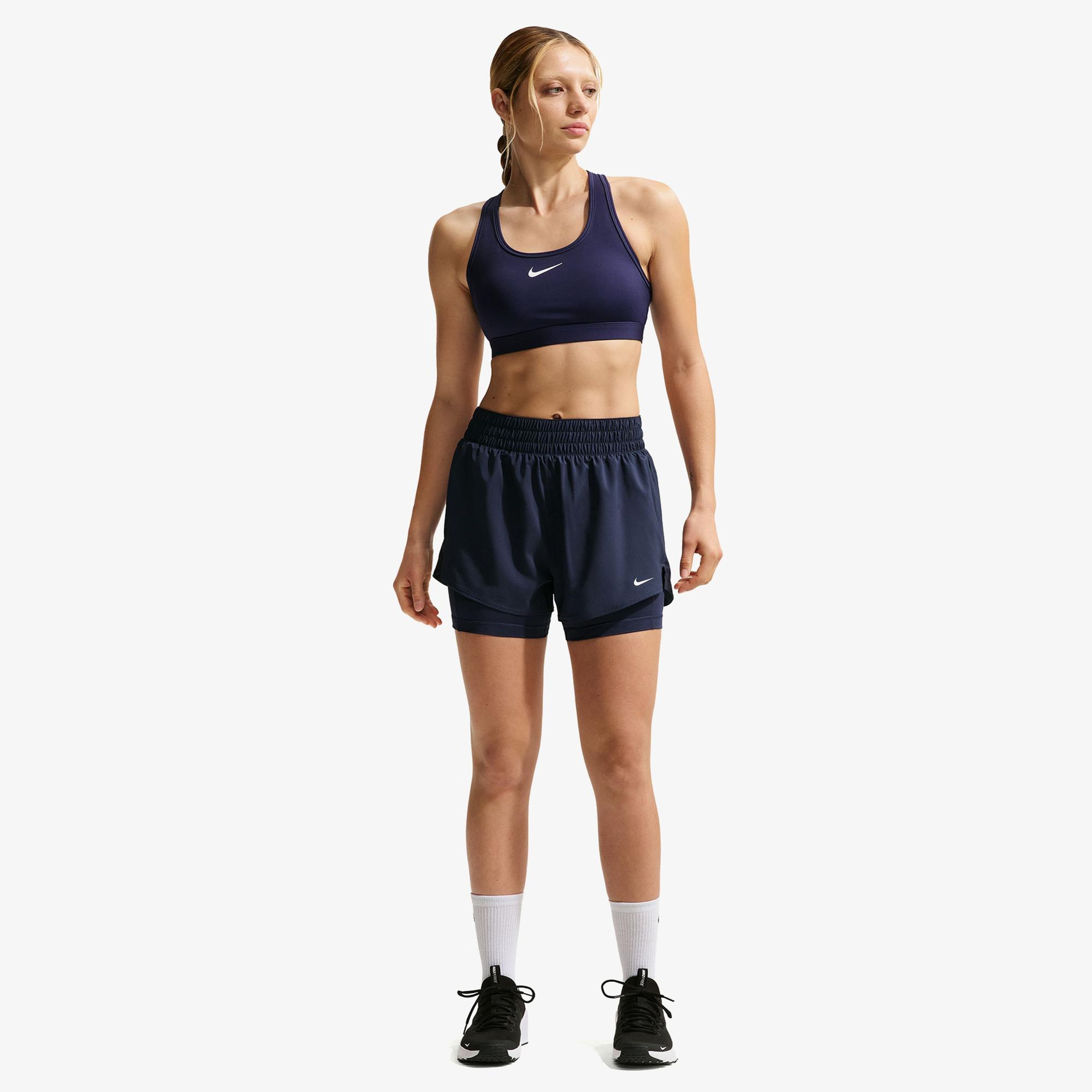 Nike Dri-Fit One Yüksek Belli 8 cm Kadın Lacivert Şort