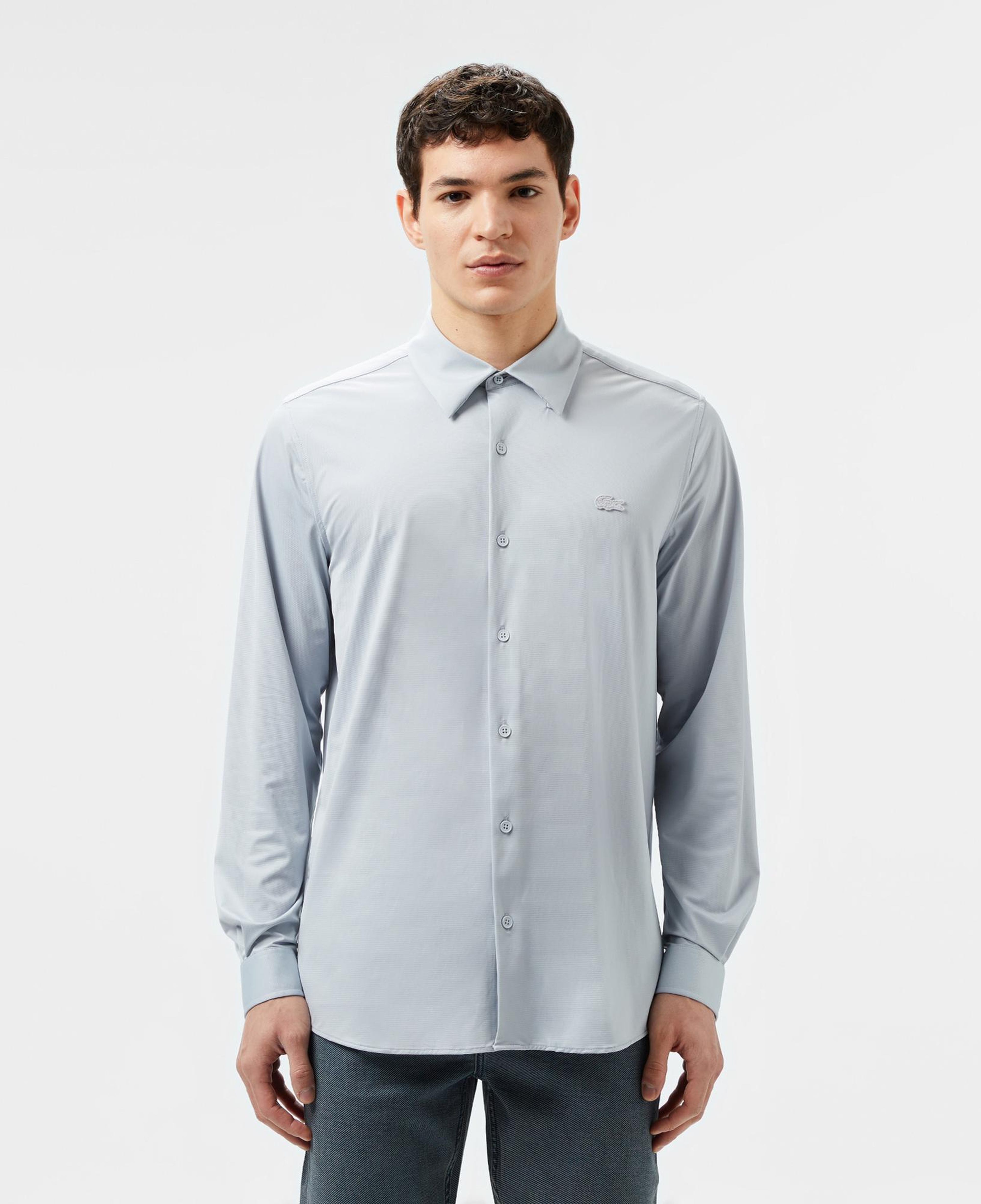 Lacoste Erkek Slim Fit Gri Gömlek