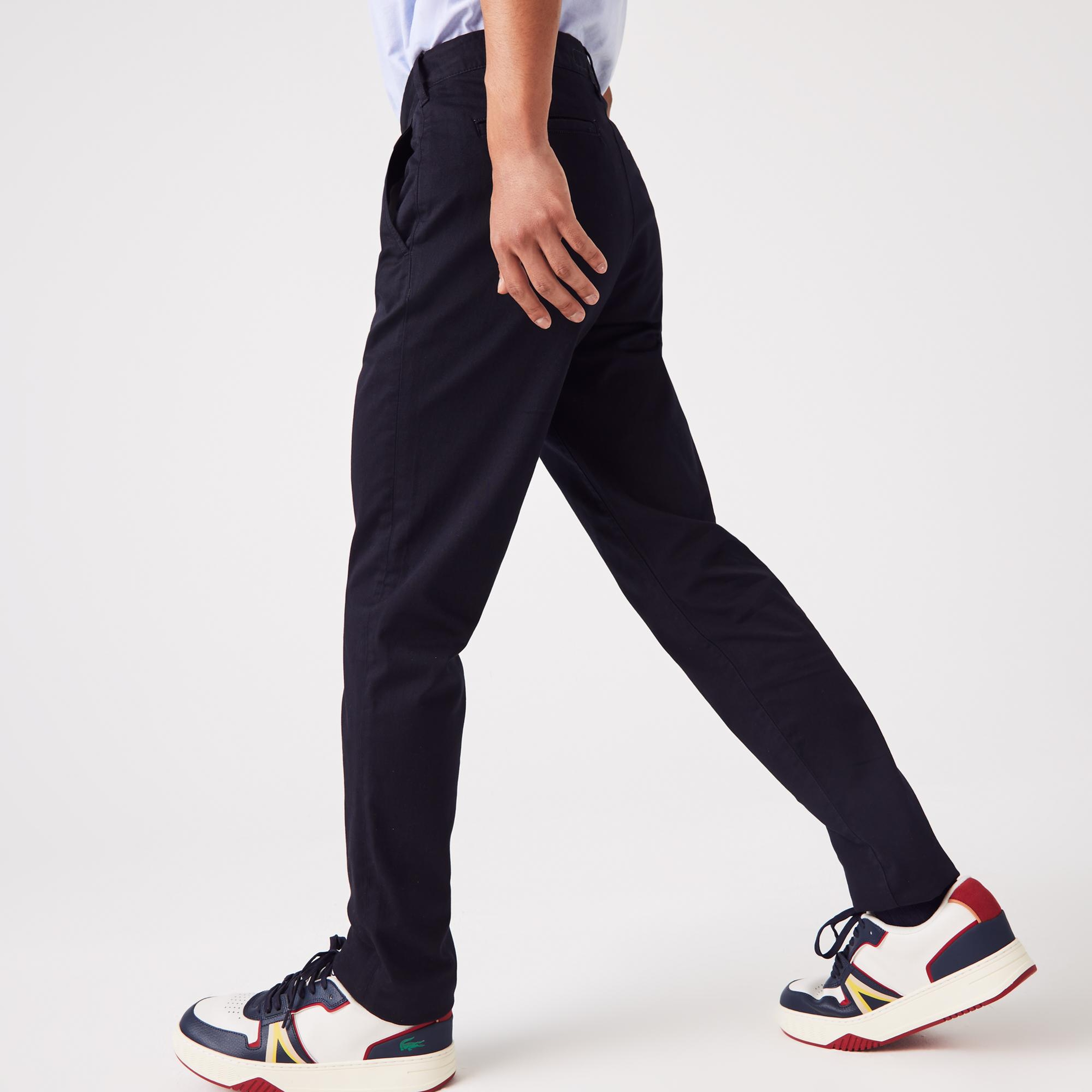 Erkek Slim Fit Chino Siyah Pantolon