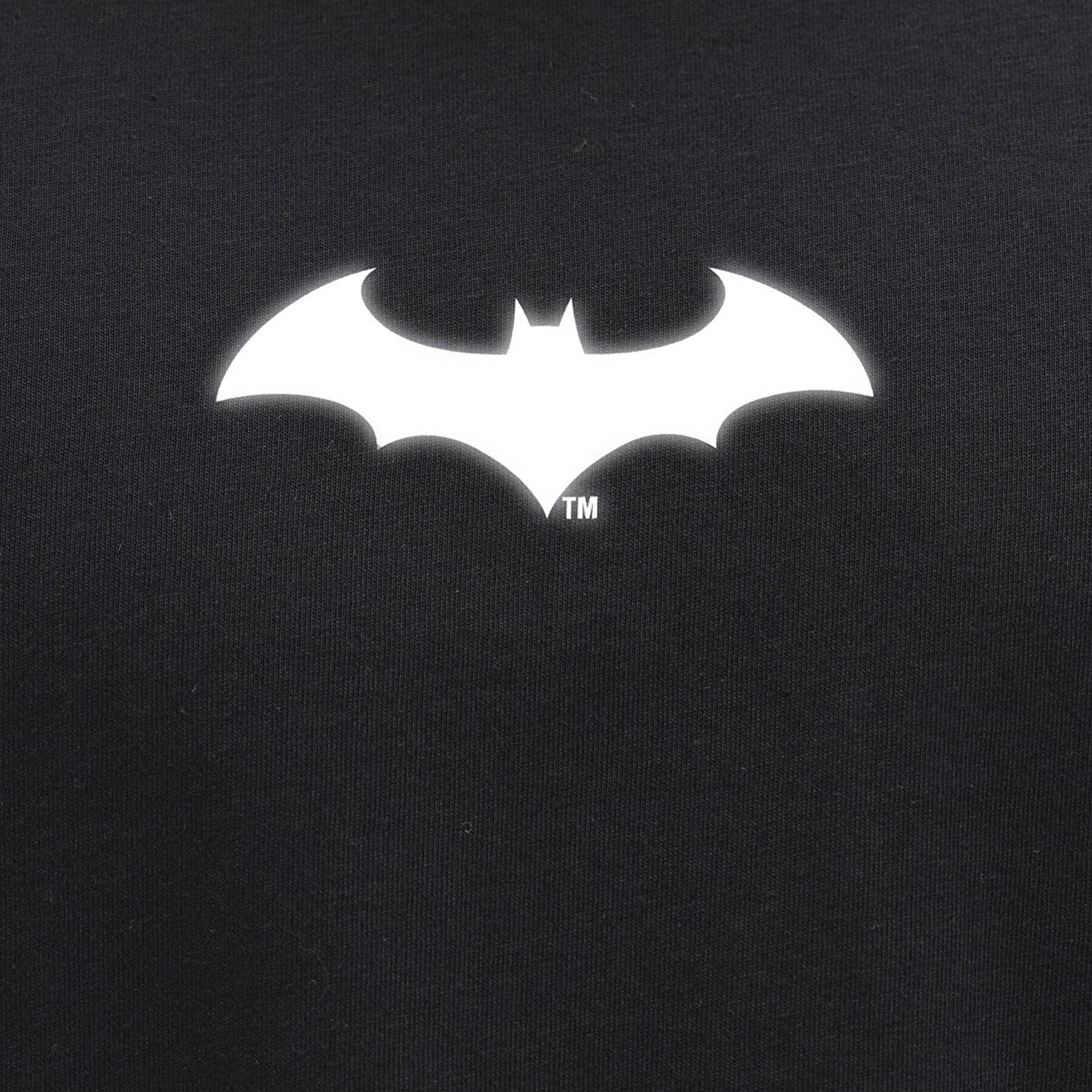 Mavi Batman Baskılı Siyah Tişört Loose Fit / Bol Rahat Kesim 066878-900