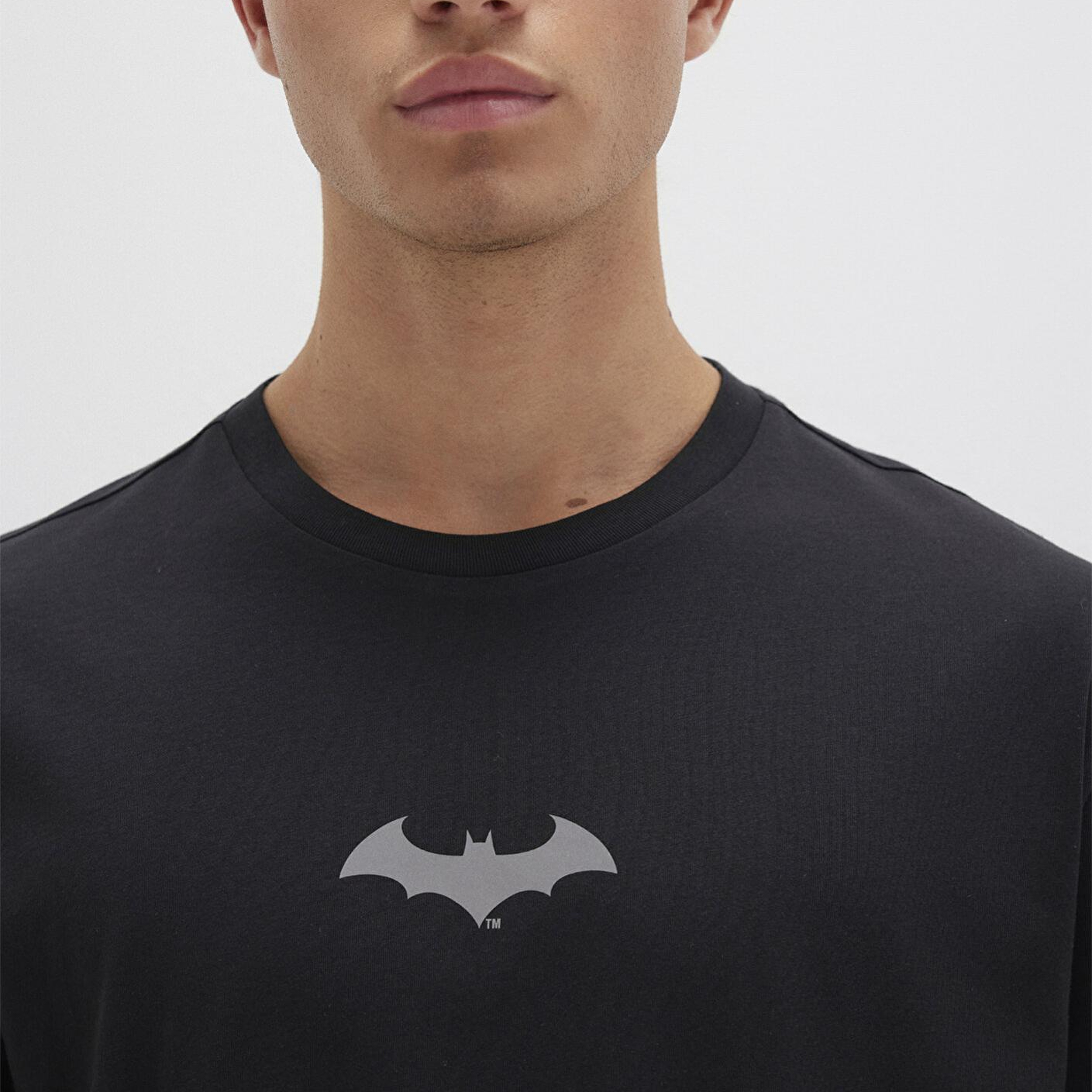 Mavi Batman Baskılı Siyah Tişört Loose Fit / Bol Rahat Kesim 066878-900