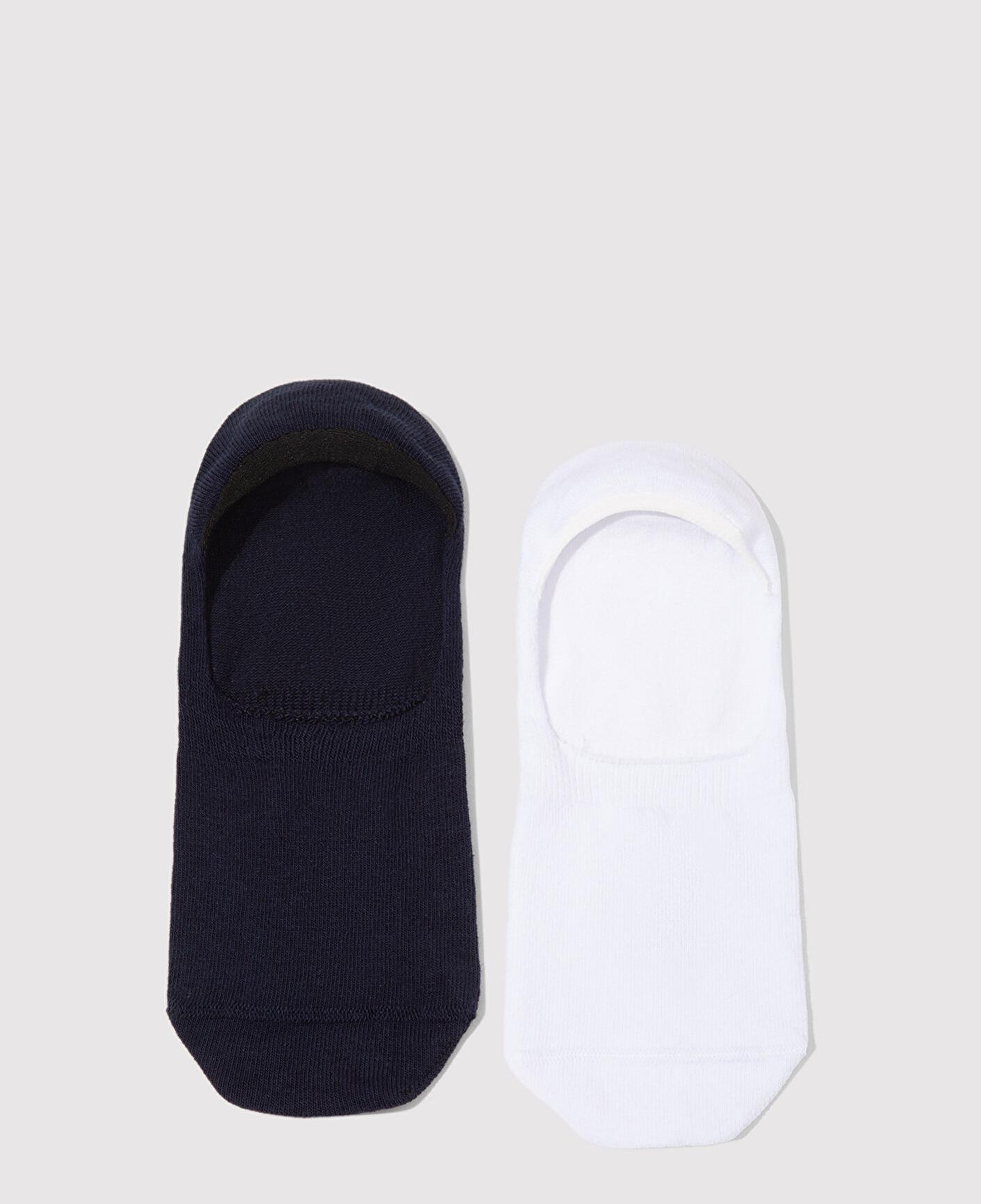Mavi 2li Siyah Beyaz Babet Çorabı 092594-620