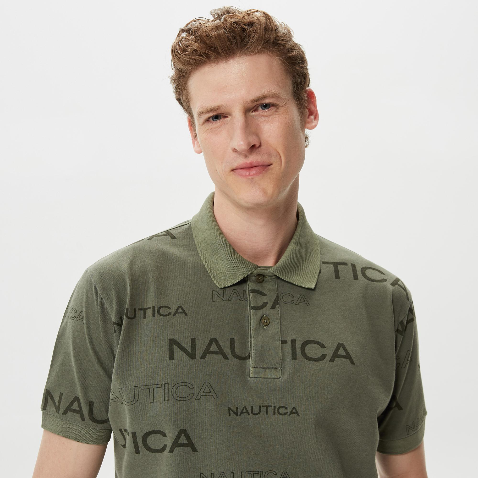 Nautica Erkek Yeşil Classic Fit Kısa Kollu Polo Yaka T-Shirt