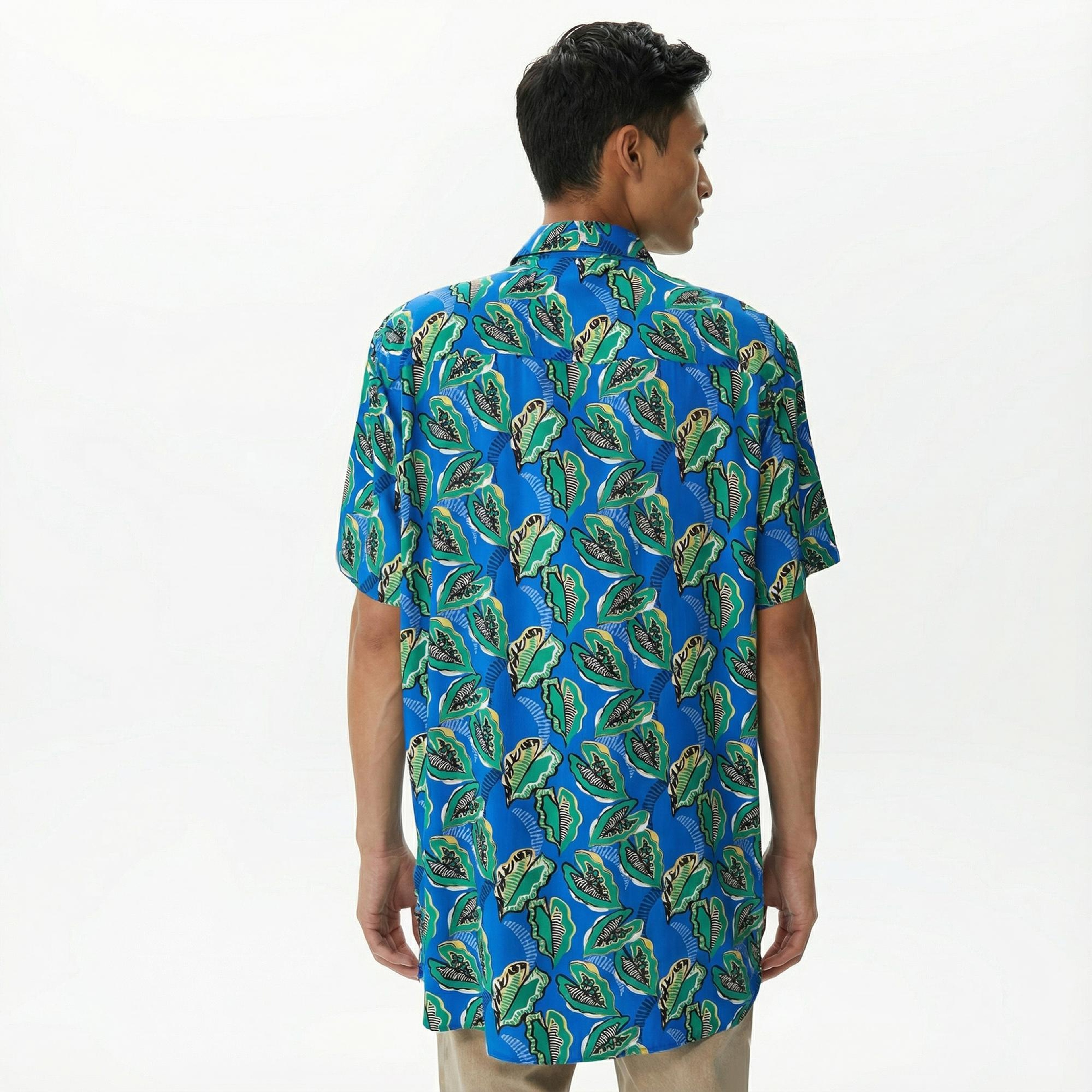 Nautica Erkek Mavi Classic Fit Kısa Kollu Gömlek