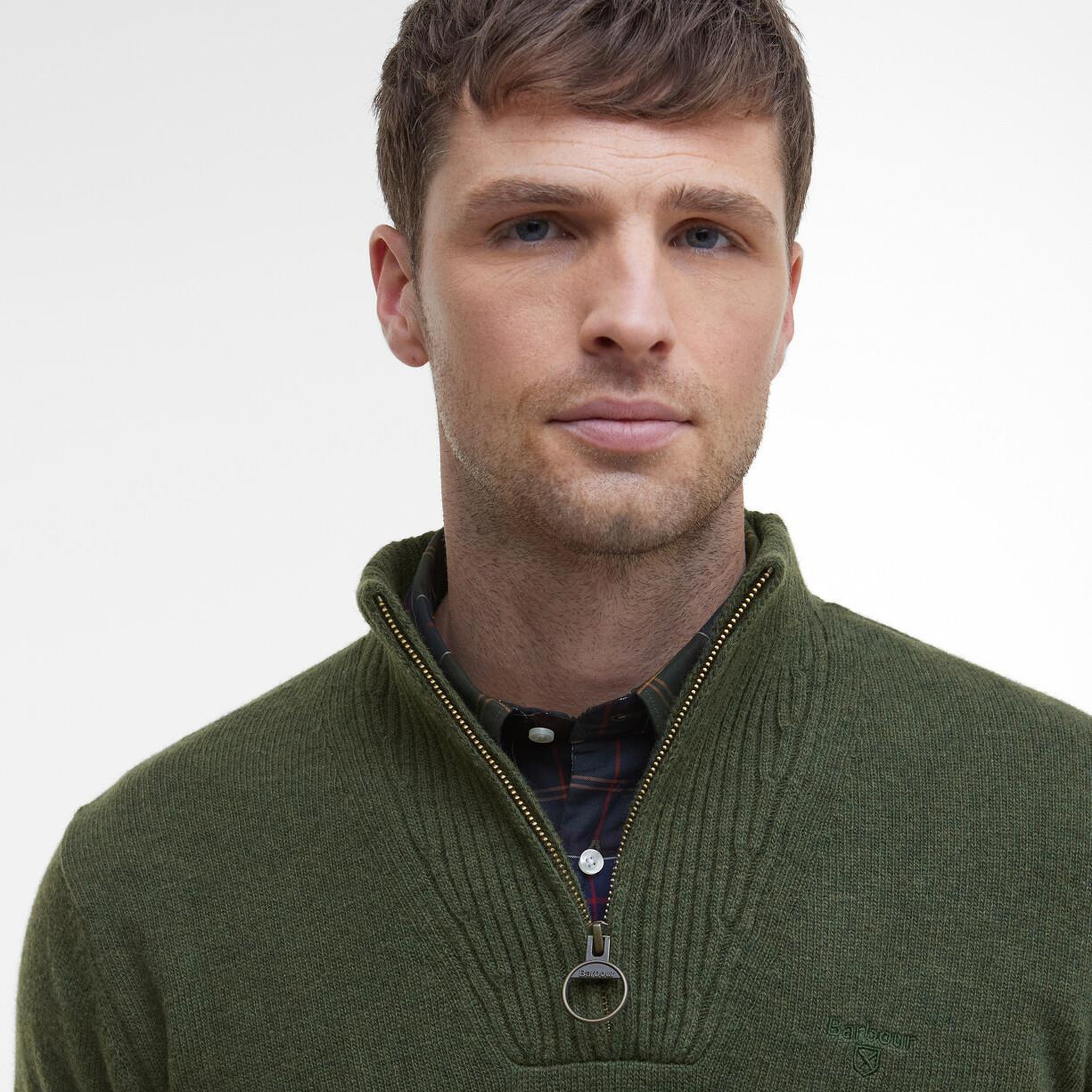 Barbour Essential Lambswool Half Zip Kazak