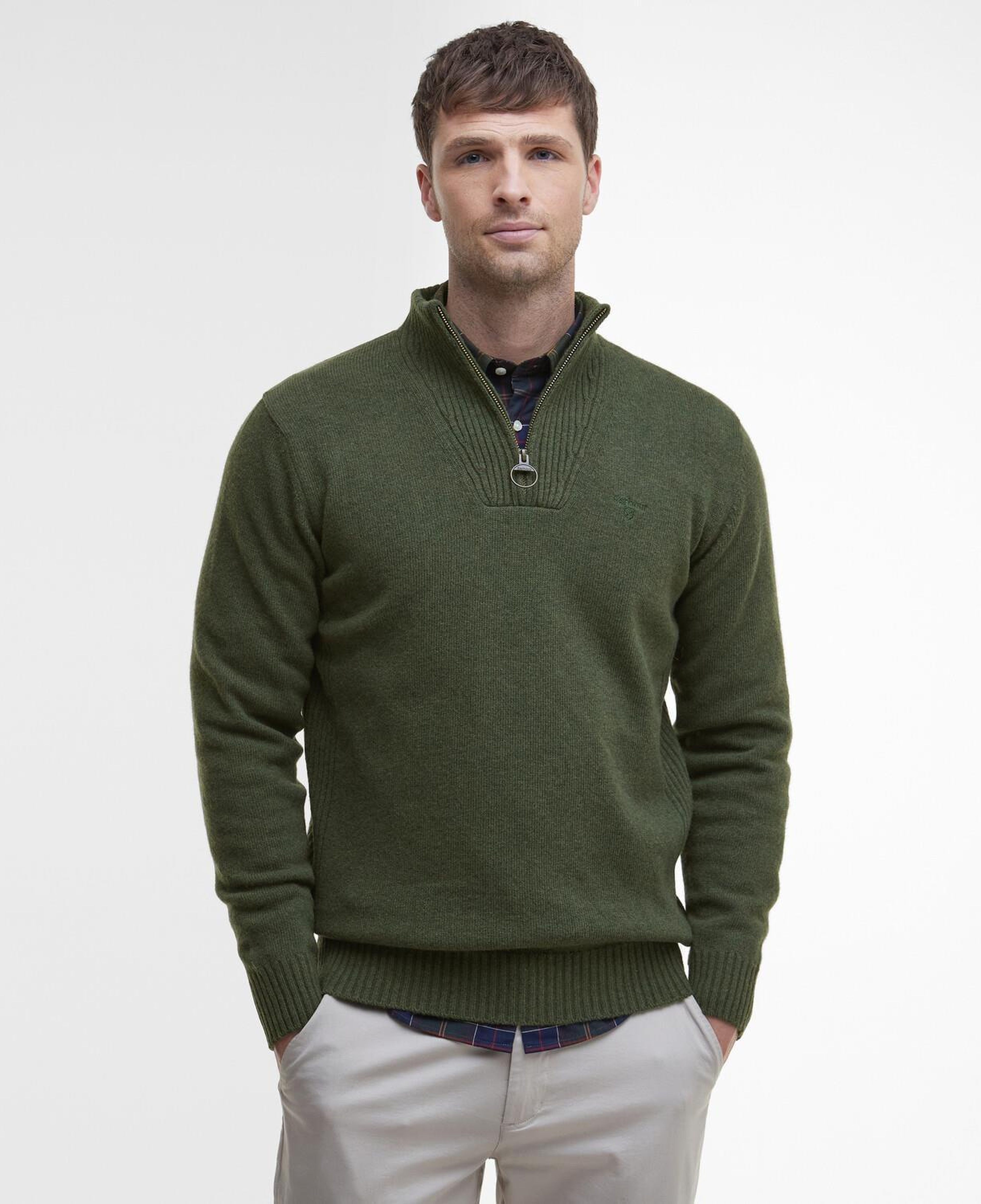 Barbour Essential Lambswool Half Zip Kazak