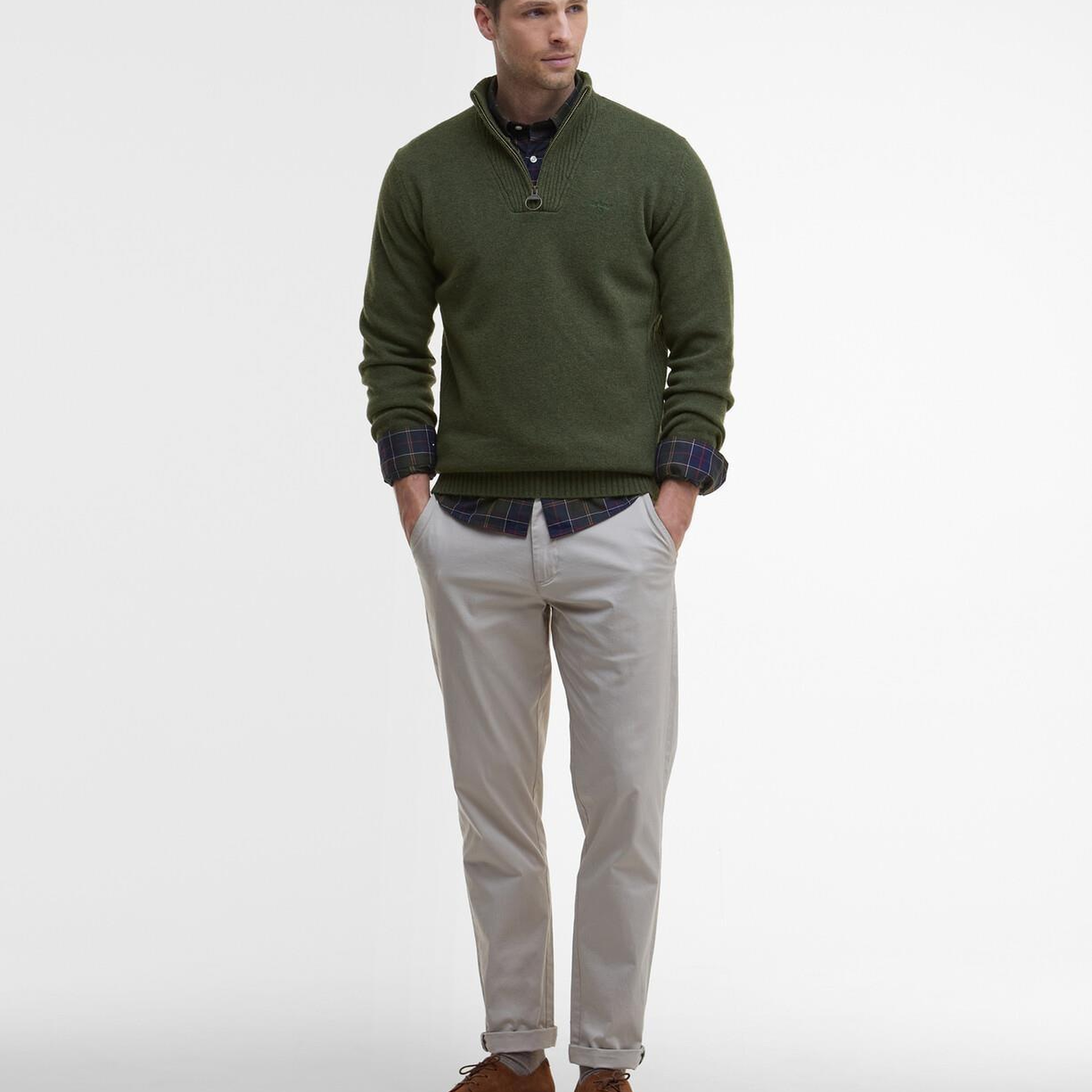 Barbour Essential Lambswool Half Zip Kazak