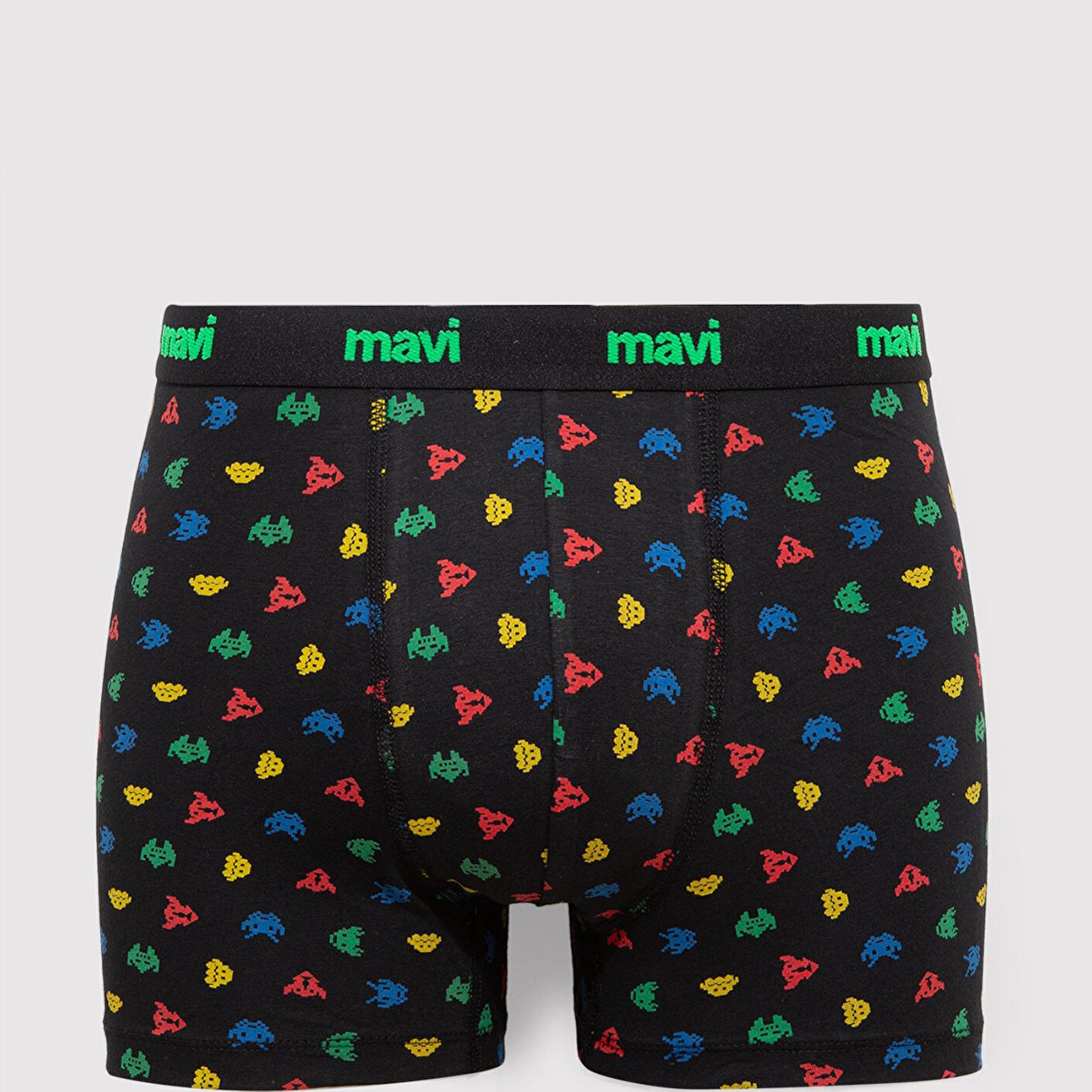 Mavi Baskılı Siyah Boxer 092259-900