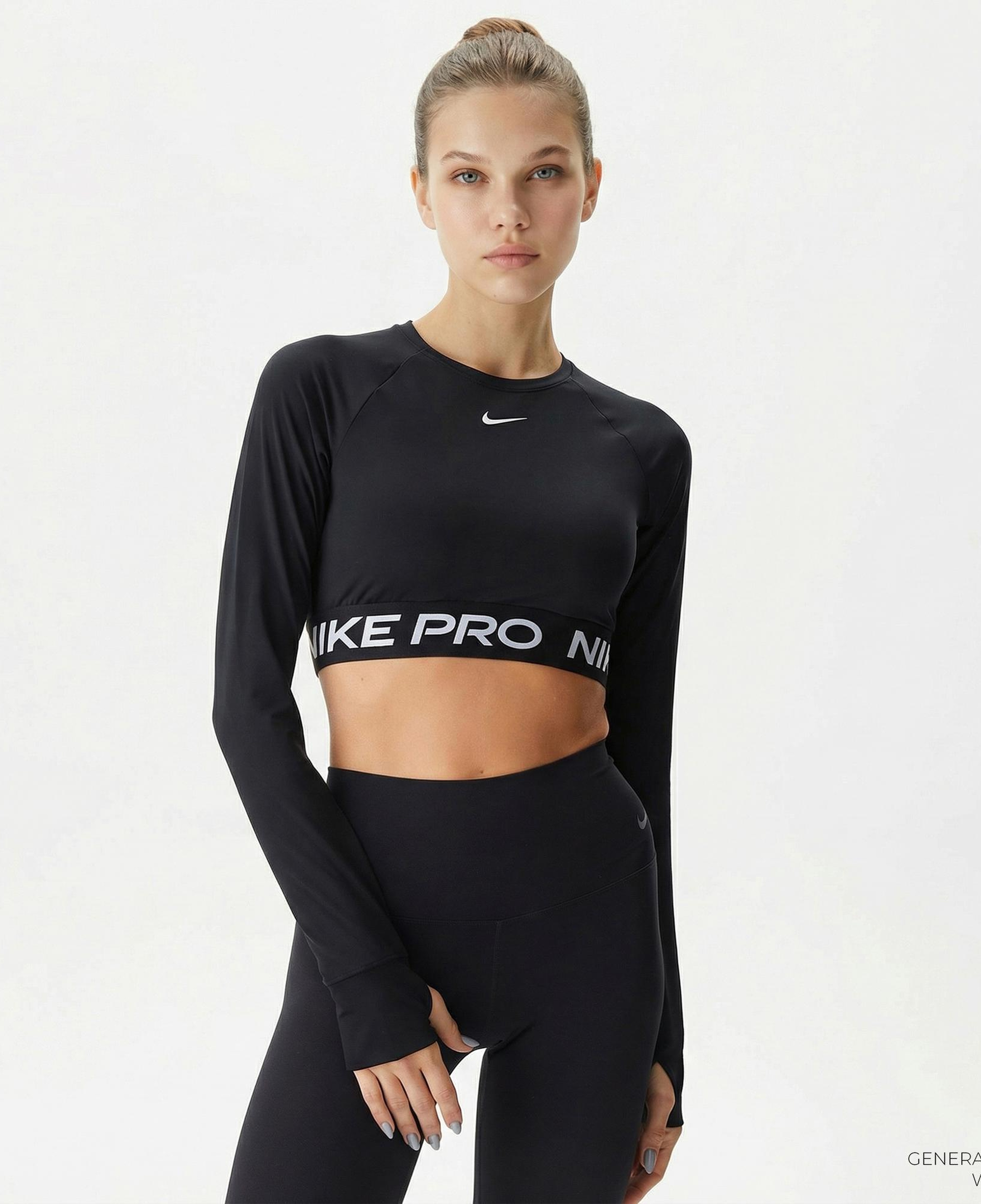 Nike Pro Dri-Fit 365 Kadın Siyah Crop T-Shirt