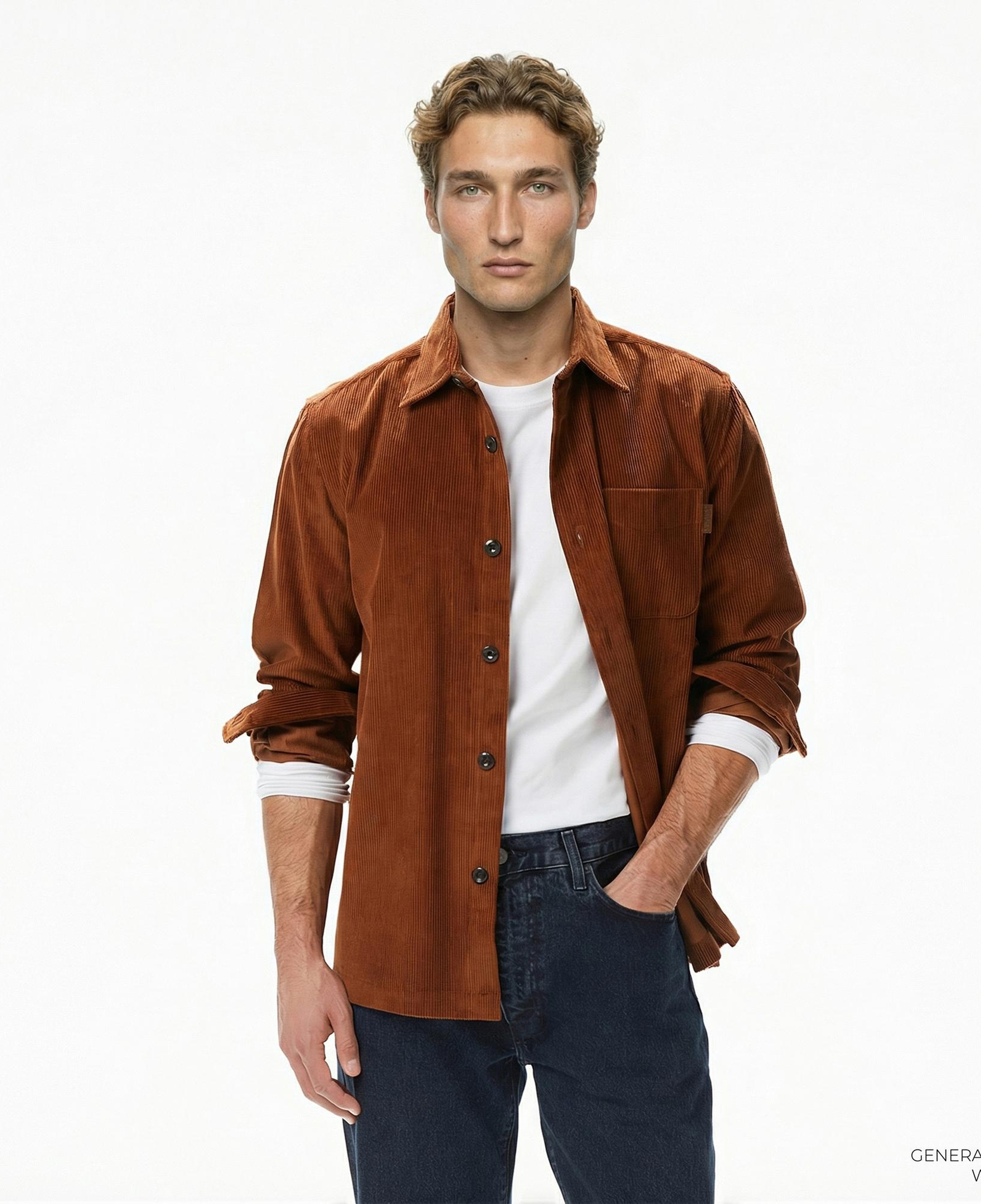 Tommy Hilfiger Corduroy Seasonal Quality Erkek Kahverengi Gömlek