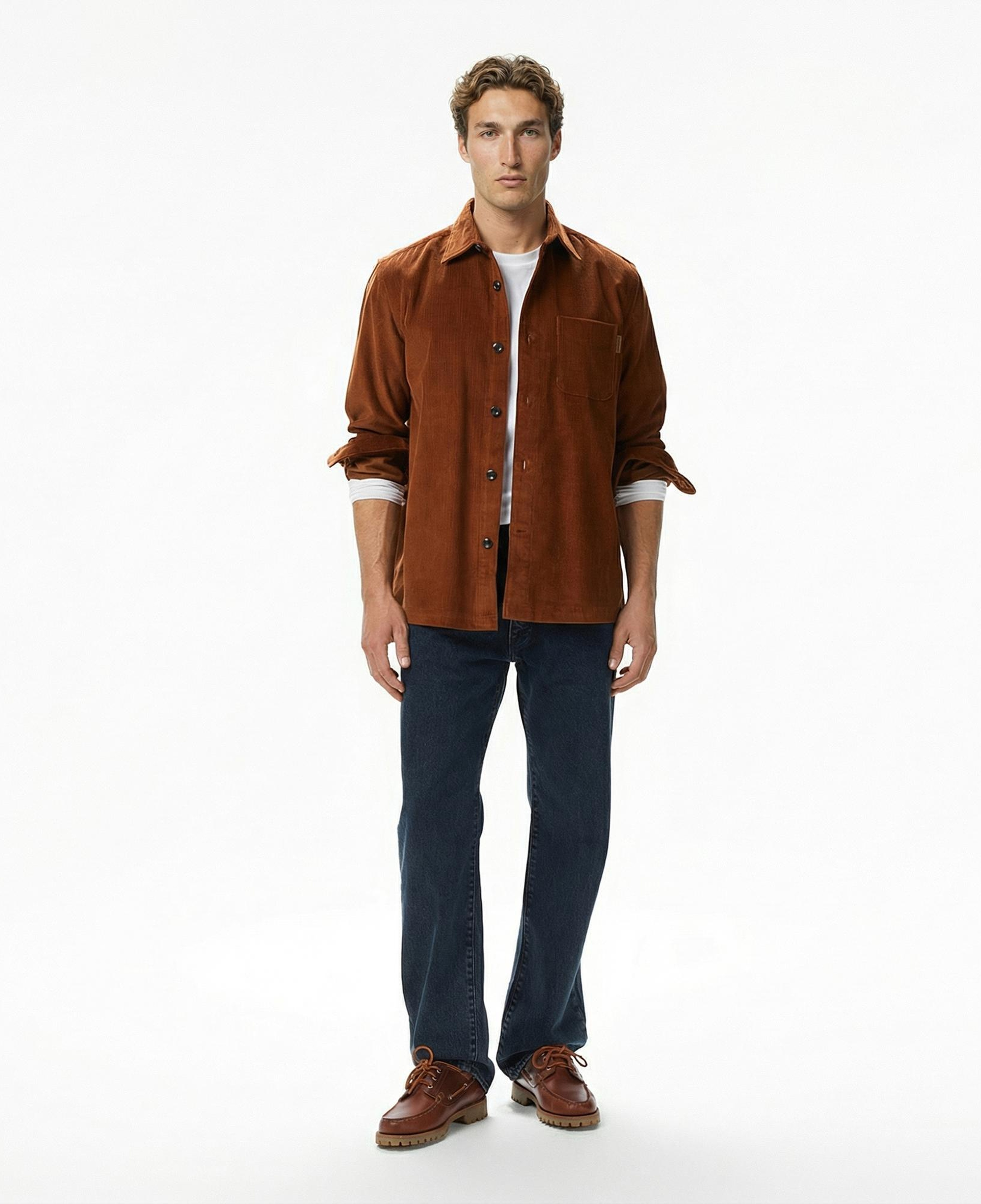 Tommy Hilfiger Corduroy Seasonal Quality Erkek Kahverengi Gömlek