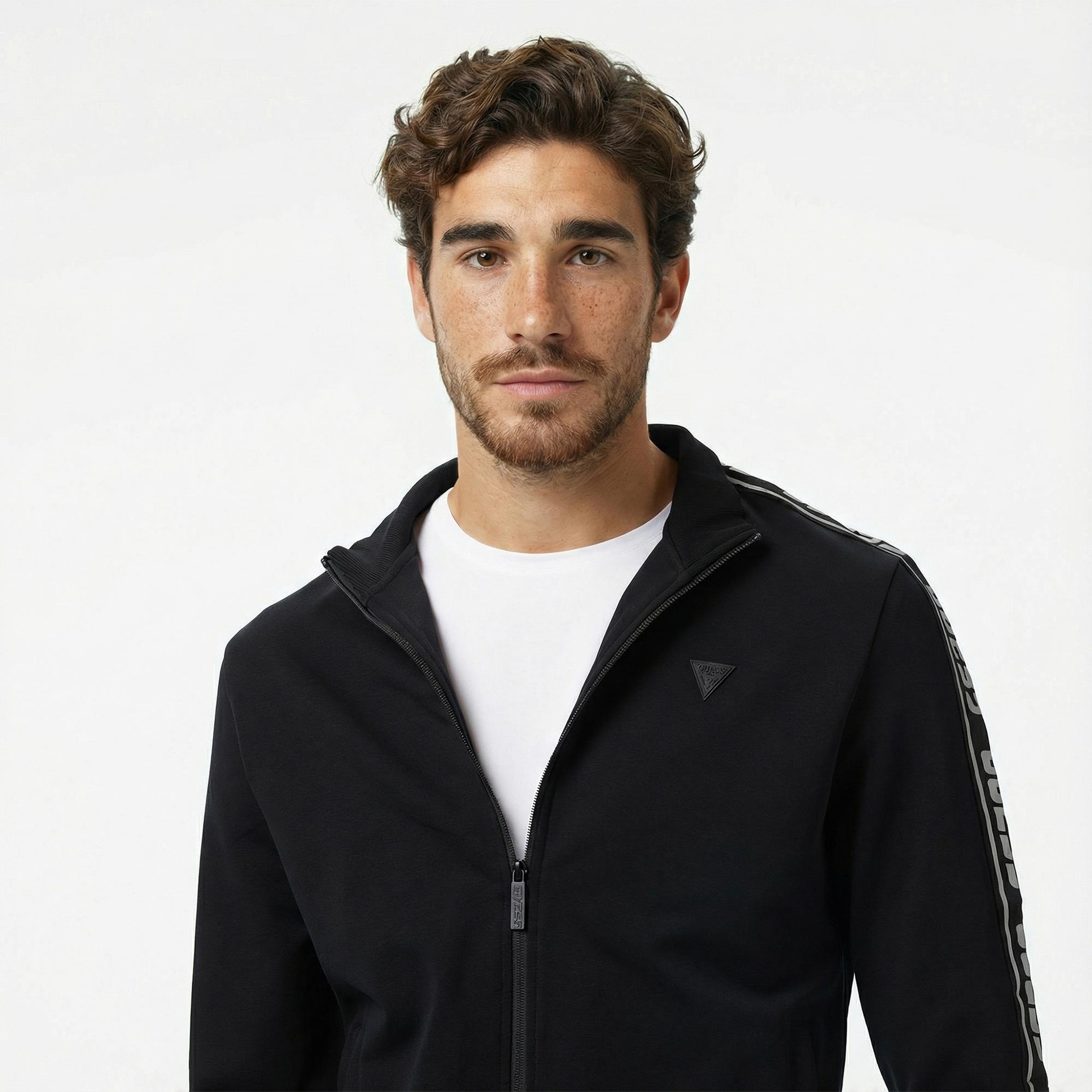 Guess Full-Zip Erkek Siyah Sweatshirt