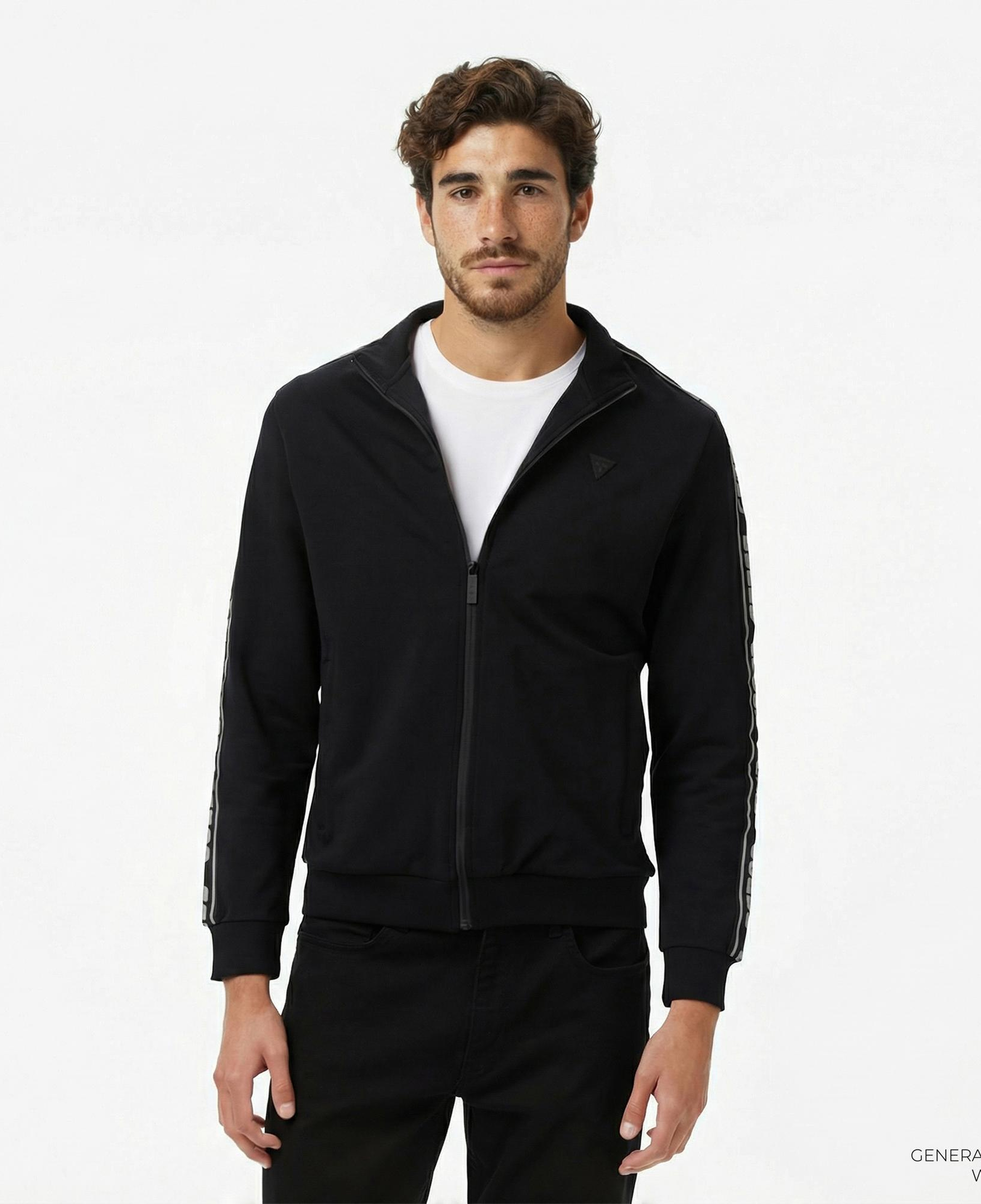 Guess Full-Zip Erkek Siyah Sweatshirt